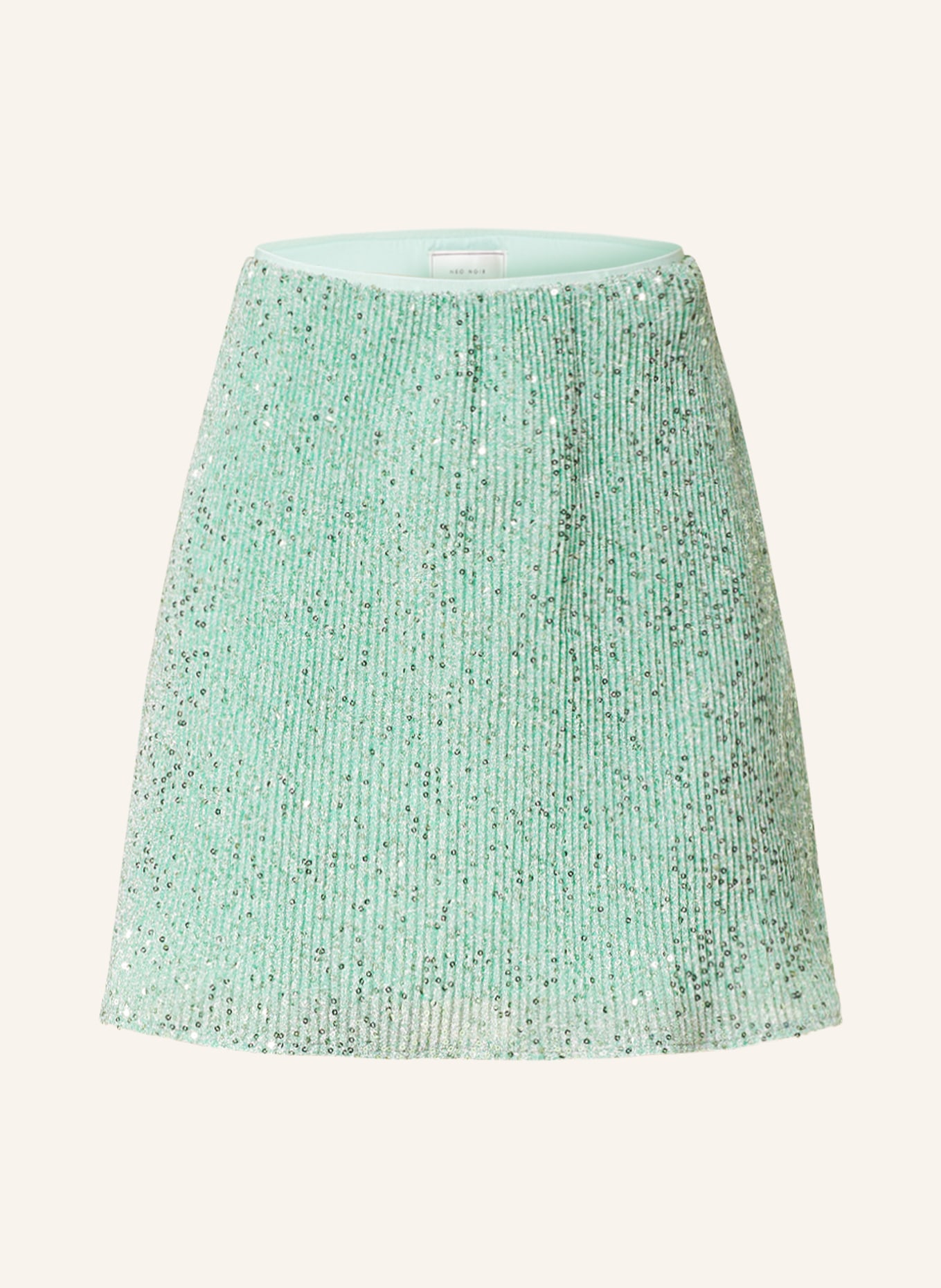 NEO NOIR Skirt MIVA with glitter thread and sequins, Color: LIGHT GREEN (Image 1)