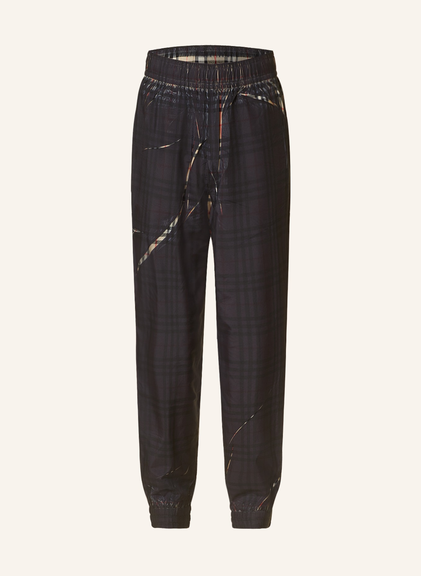 BURBERRY Track pants DEANSTONE, Color: BLACK/ BEIGE (Image 1)