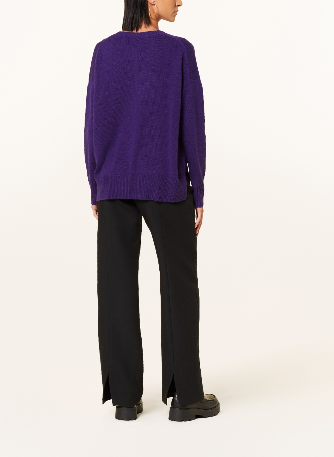 ALLUDE Cashmere sweater, Color: DARK PURPLE (Image 3)