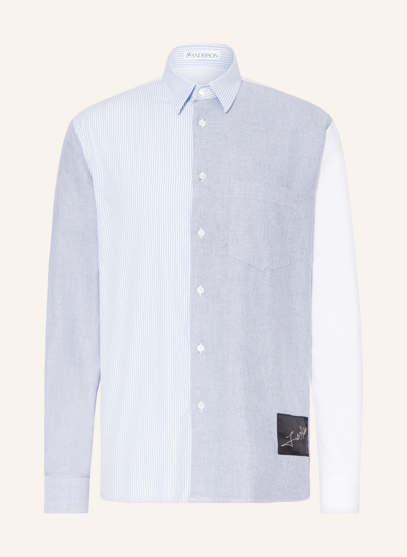 JW ANDERSON Shirt classic fit, Color: LIGHT BLUE/ GRAY/ WHITE (Image 1)