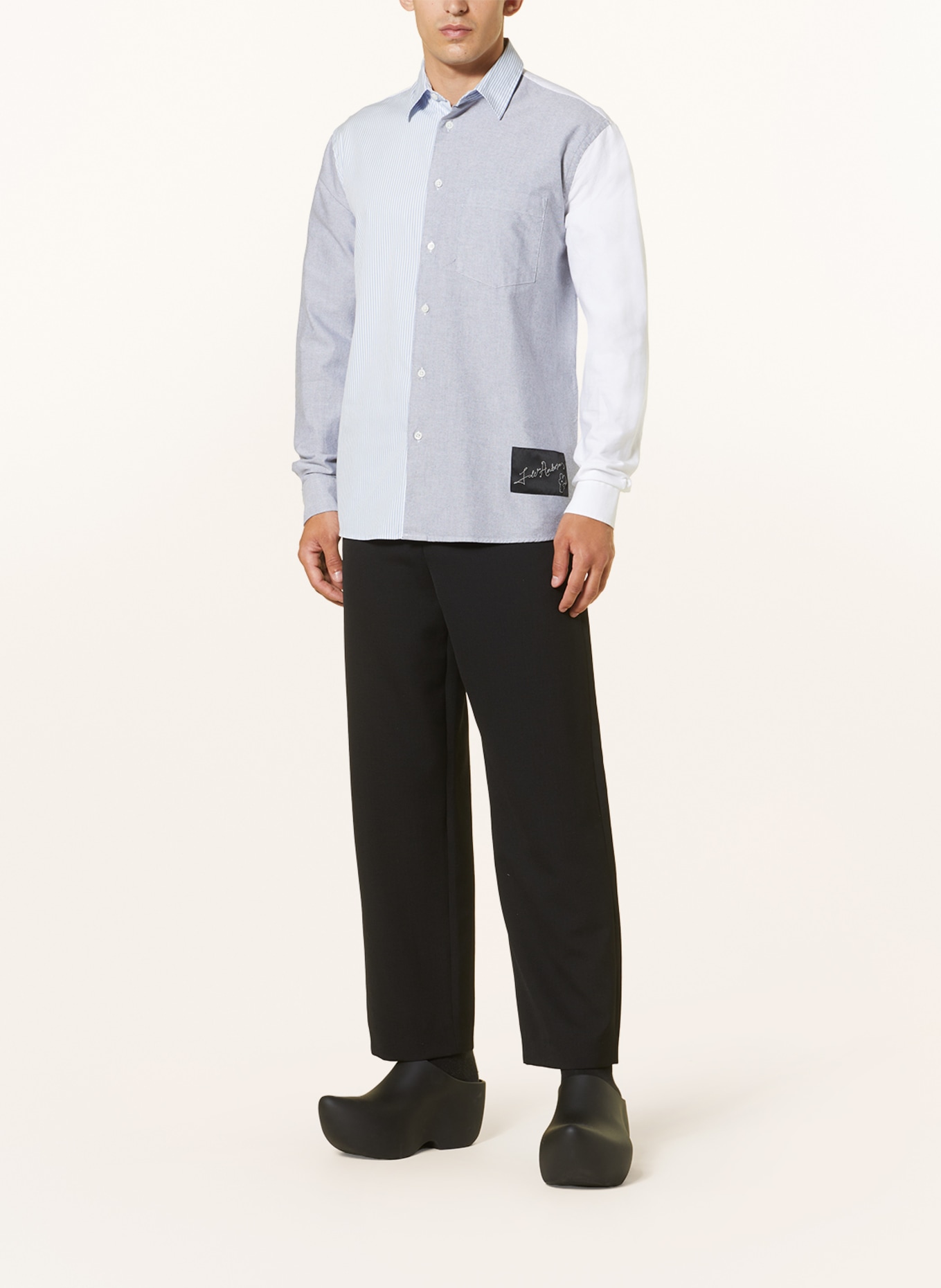 JW ANDERSON Shirt classic fit, Color: LIGHT BLUE/ GRAY/ WHITE (Image 2)