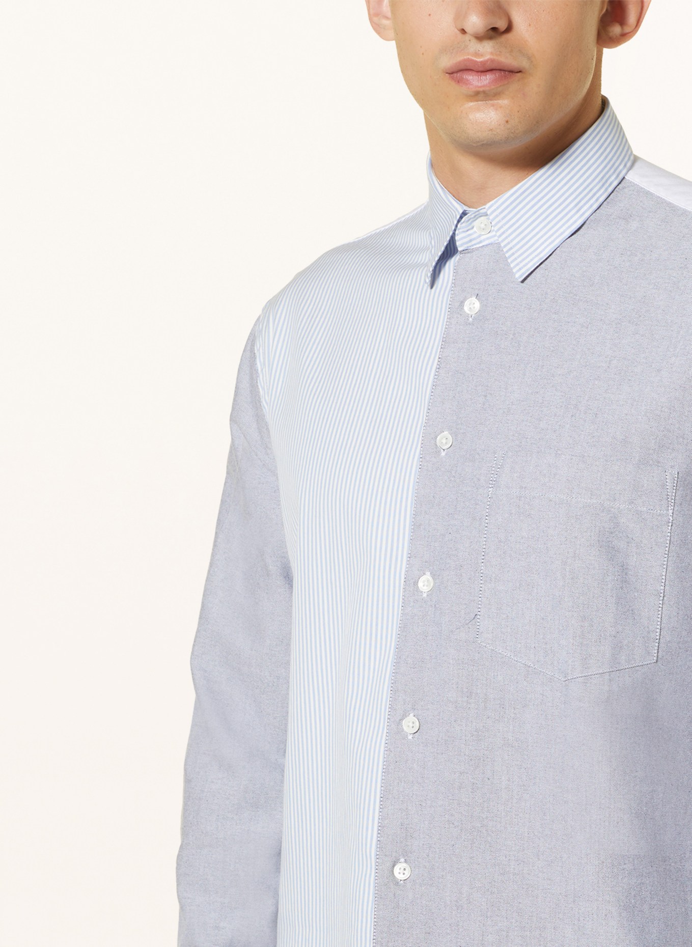 JW ANDERSON Shirt classic fit, Color: LIGHT BLUE/ GRAY/ WHITE (Image 5)