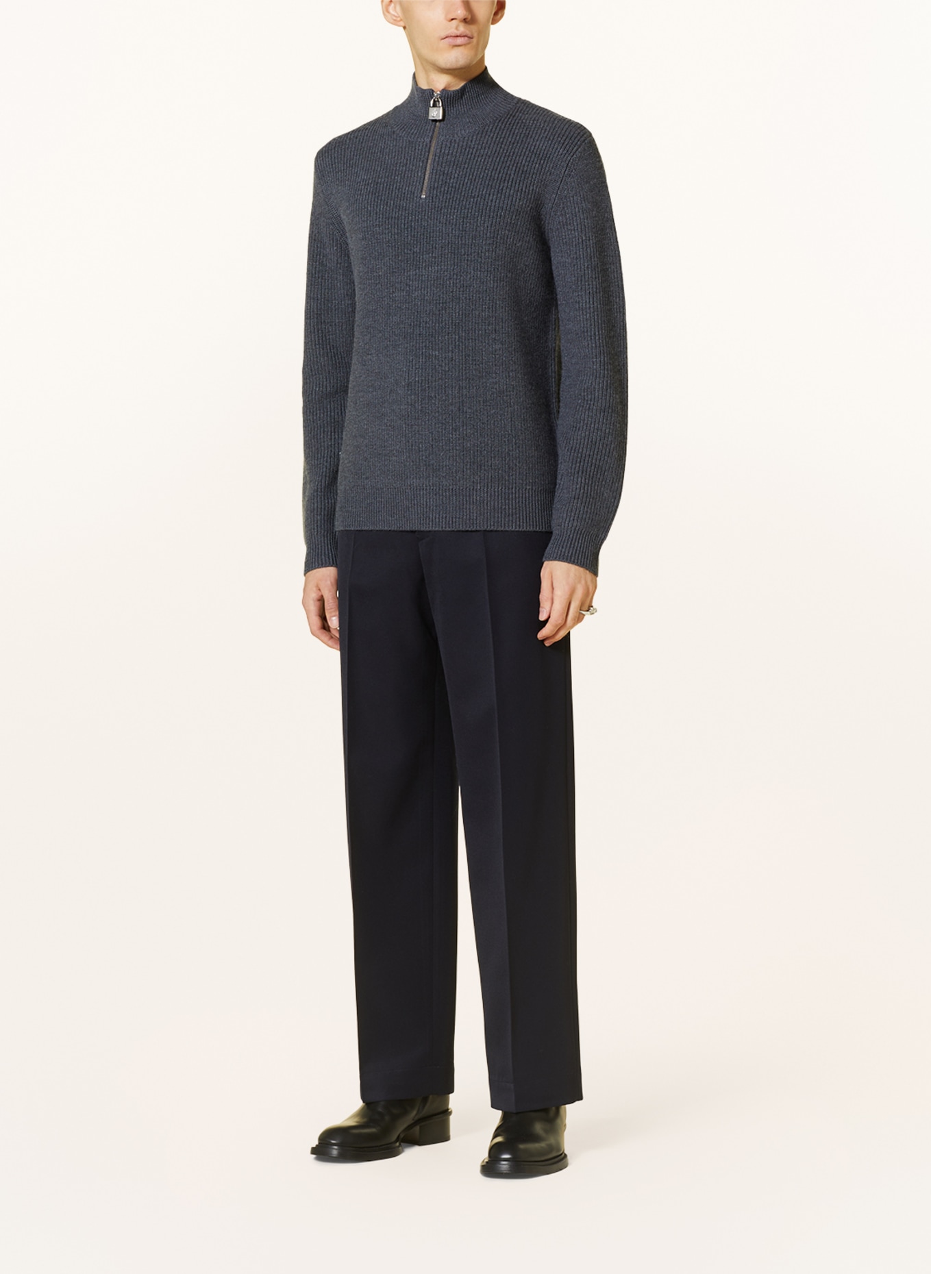 JW ANDERSON Half-zip sweater, Color: GRAY (Image 2)