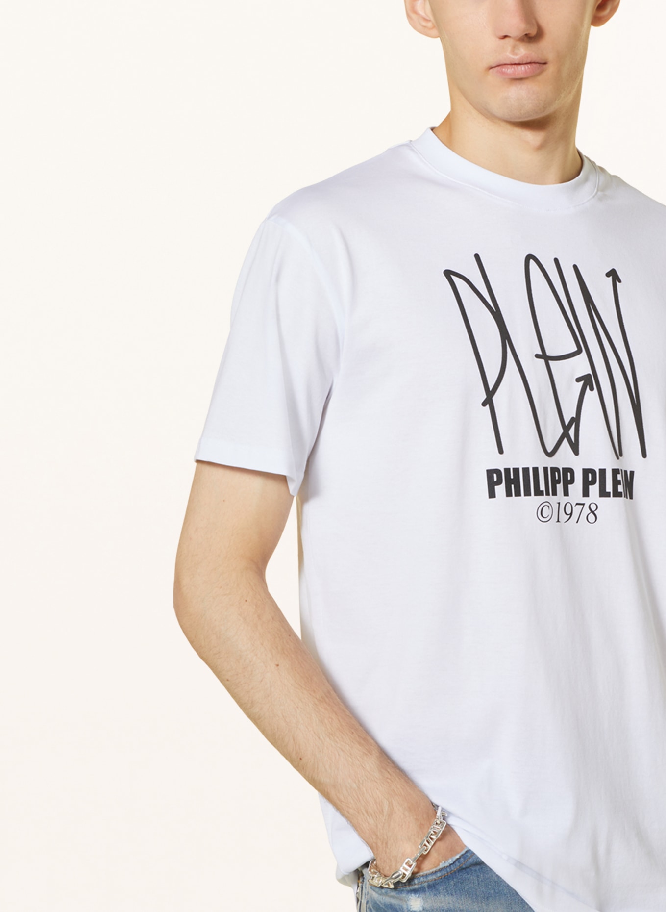 PHILIPP PLEIN T-shirt, Kolor: BIAŁY (Obrazek 4)