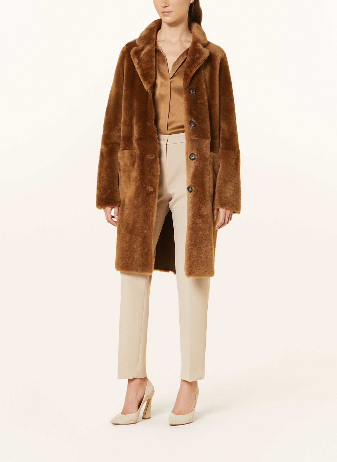 BENEDETTA NOVI Lambskin coat SERENA, Color: CAMEL (Image 2)