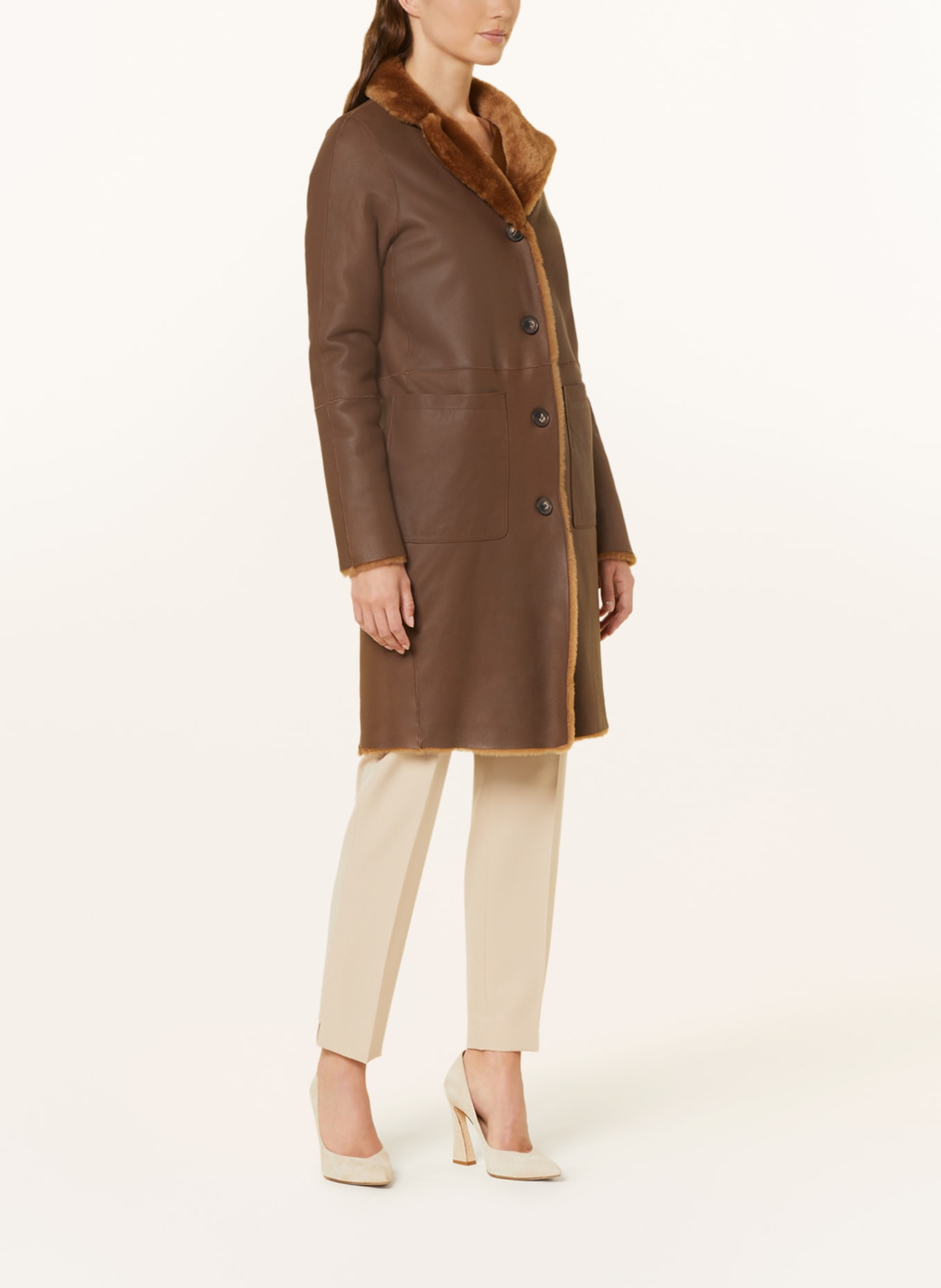 BENEDETTA NOVI Lambskin coat SERENA, Color: CAMEL (Image 3)