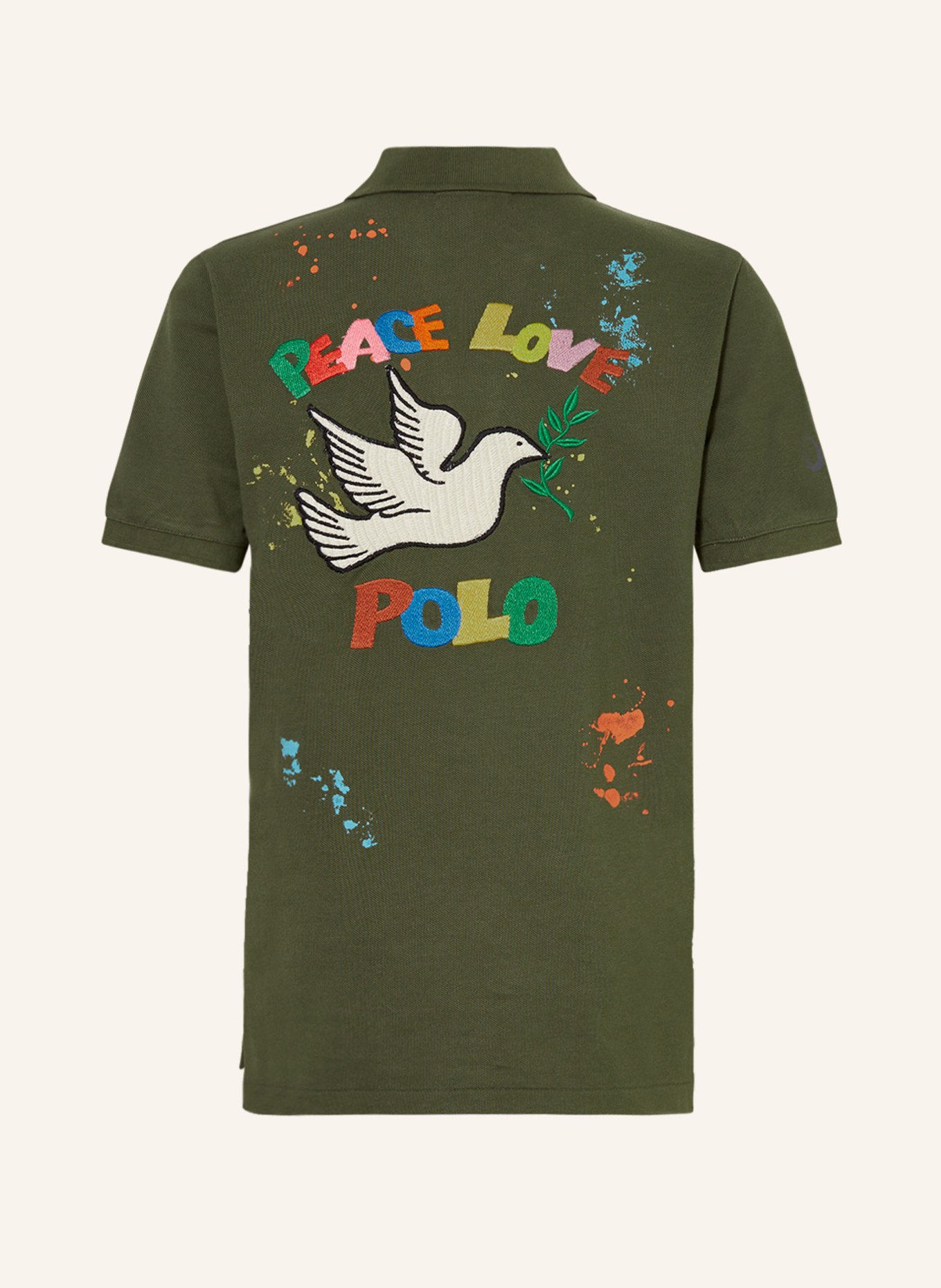 POLO RALPH LAUREN Piqué-Poloshirt, Farbe: KHAKI/ NEONBLAU/ PINK (Bild 2)