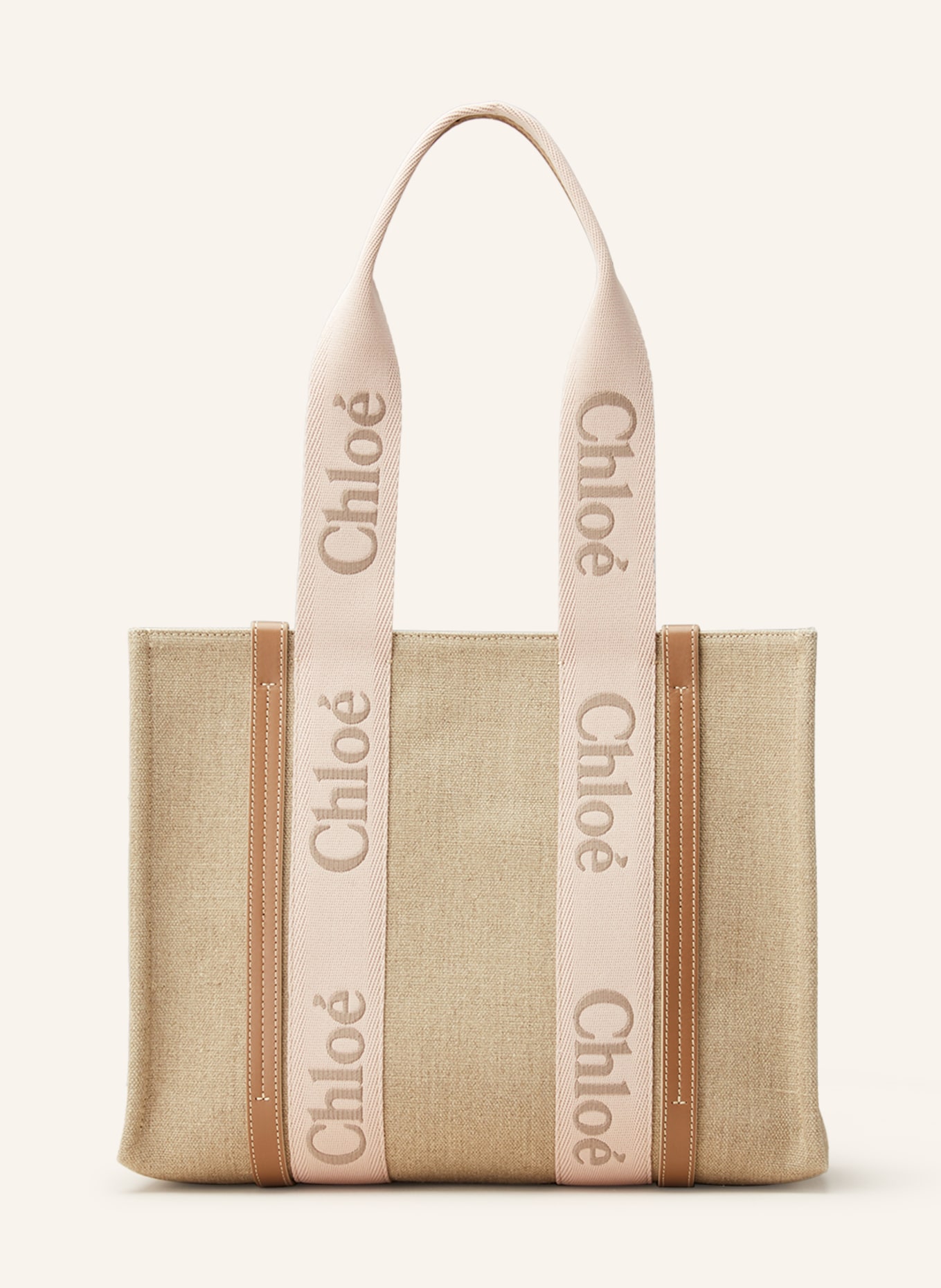 Chloé Shopper WOODY, Color: BEIGE/ LIGHT PINK (Image 1)