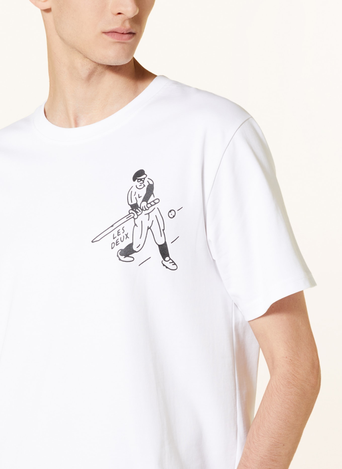 LES DEUX T-shirt AMETORA, Color: WHITE/ BLACK (Image 4)