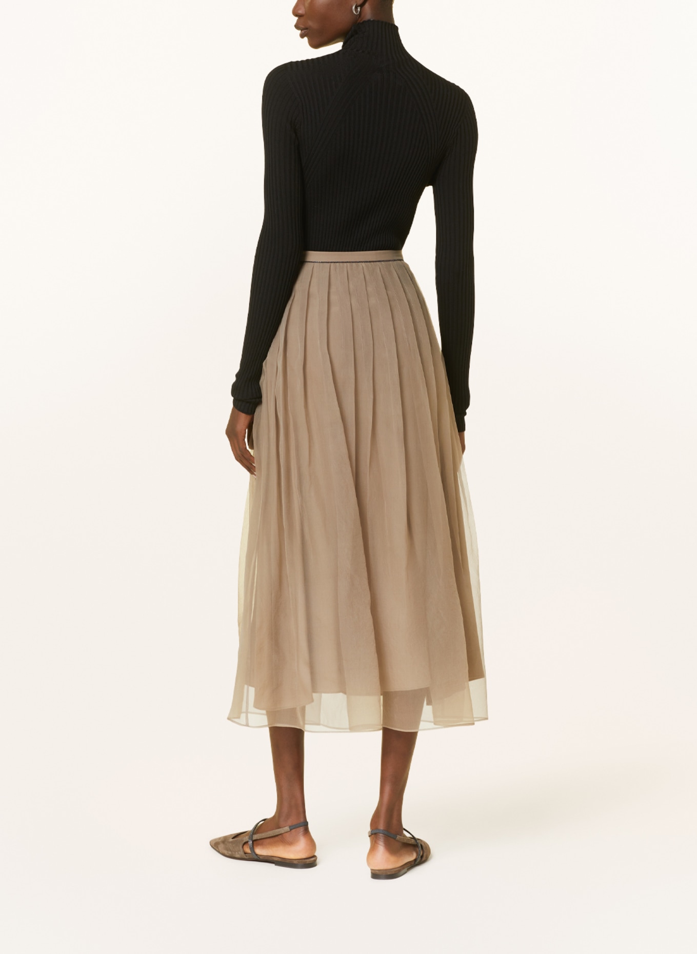 BRUNELLO CUCINELLI Silk skirt, Color: TAUPE (Image 3)