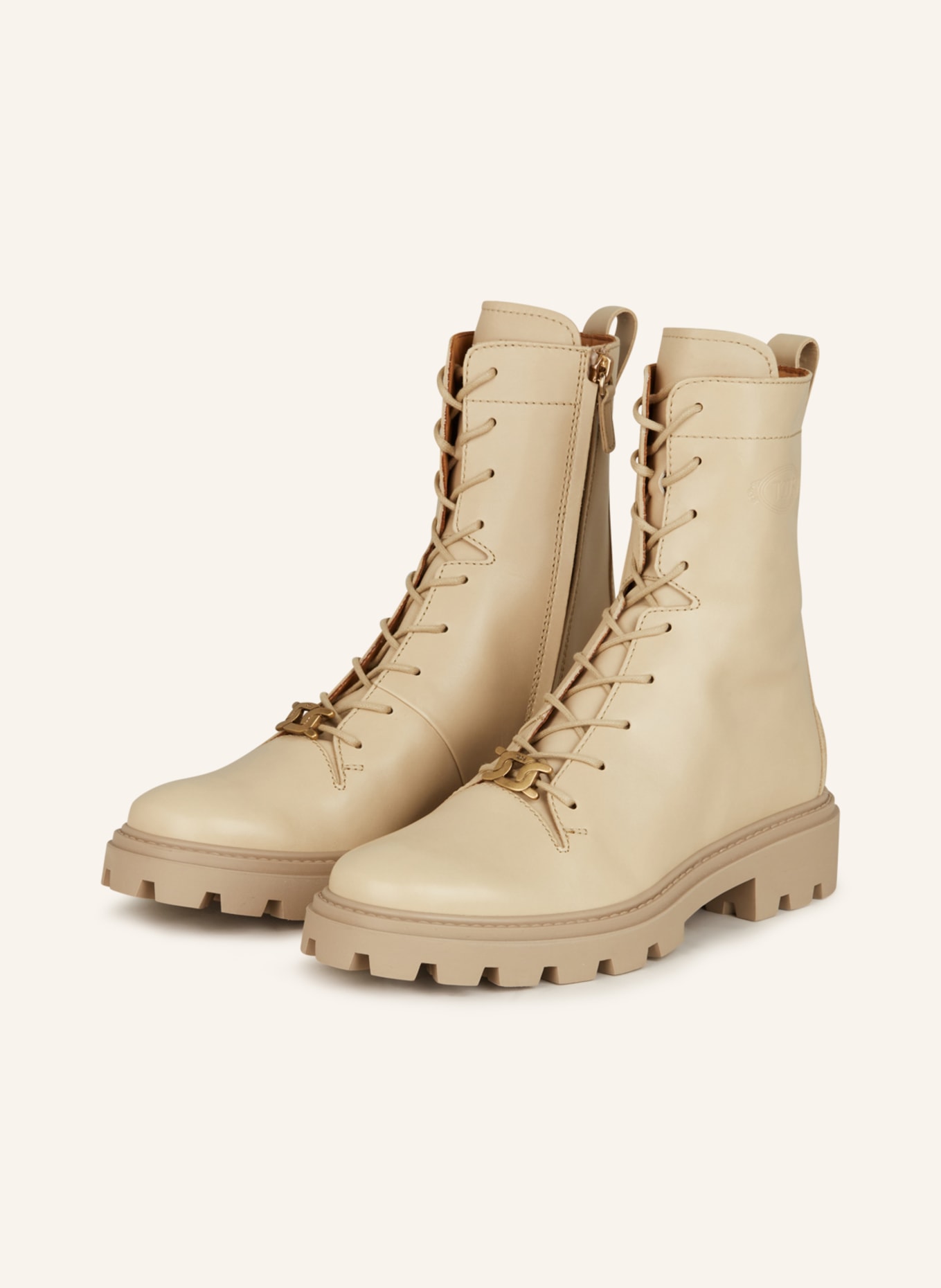 TOD'S Lace-up boots, Color: BEIGE (Image 1)