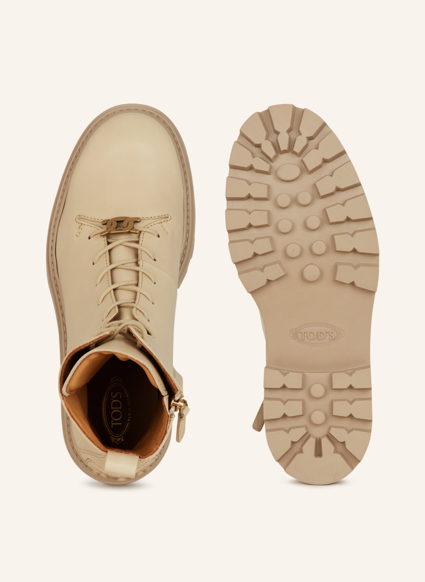 TOD'S Šněrovací boty, Barva: BÉŽOVÁ (Obrázek 6)