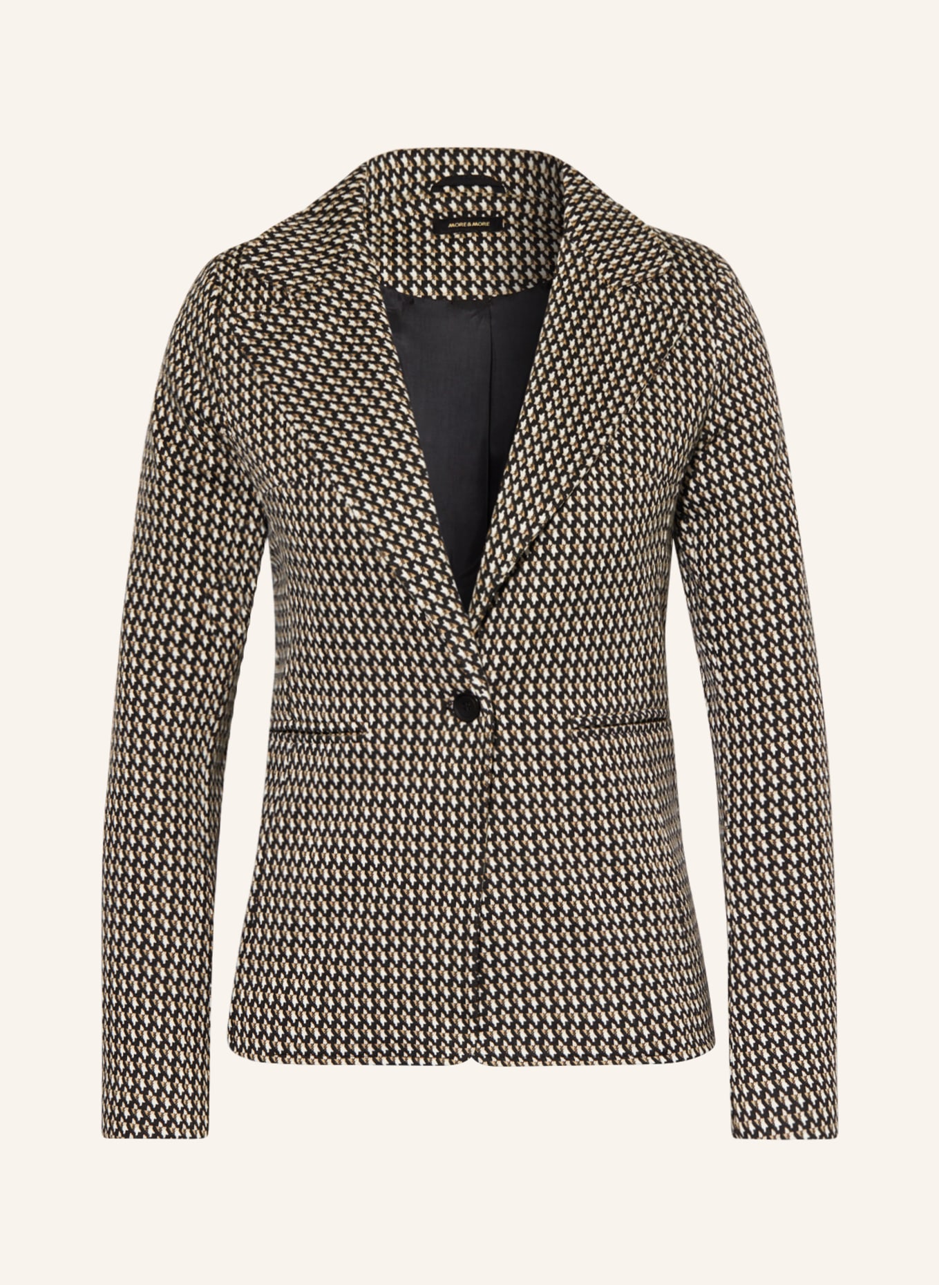 MORE & MORE Jersey blazer, Color: BLACK/ BEIGE (Image 1)