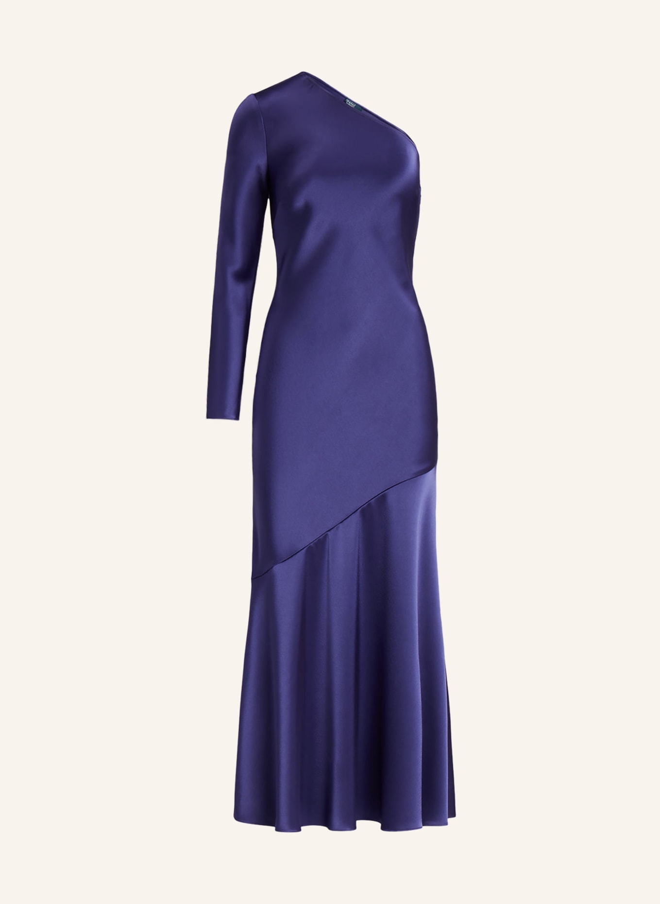 POLO RALPH LAUREN One-shoulder dress made of satin, Color: DARK BLUE (Image 1)