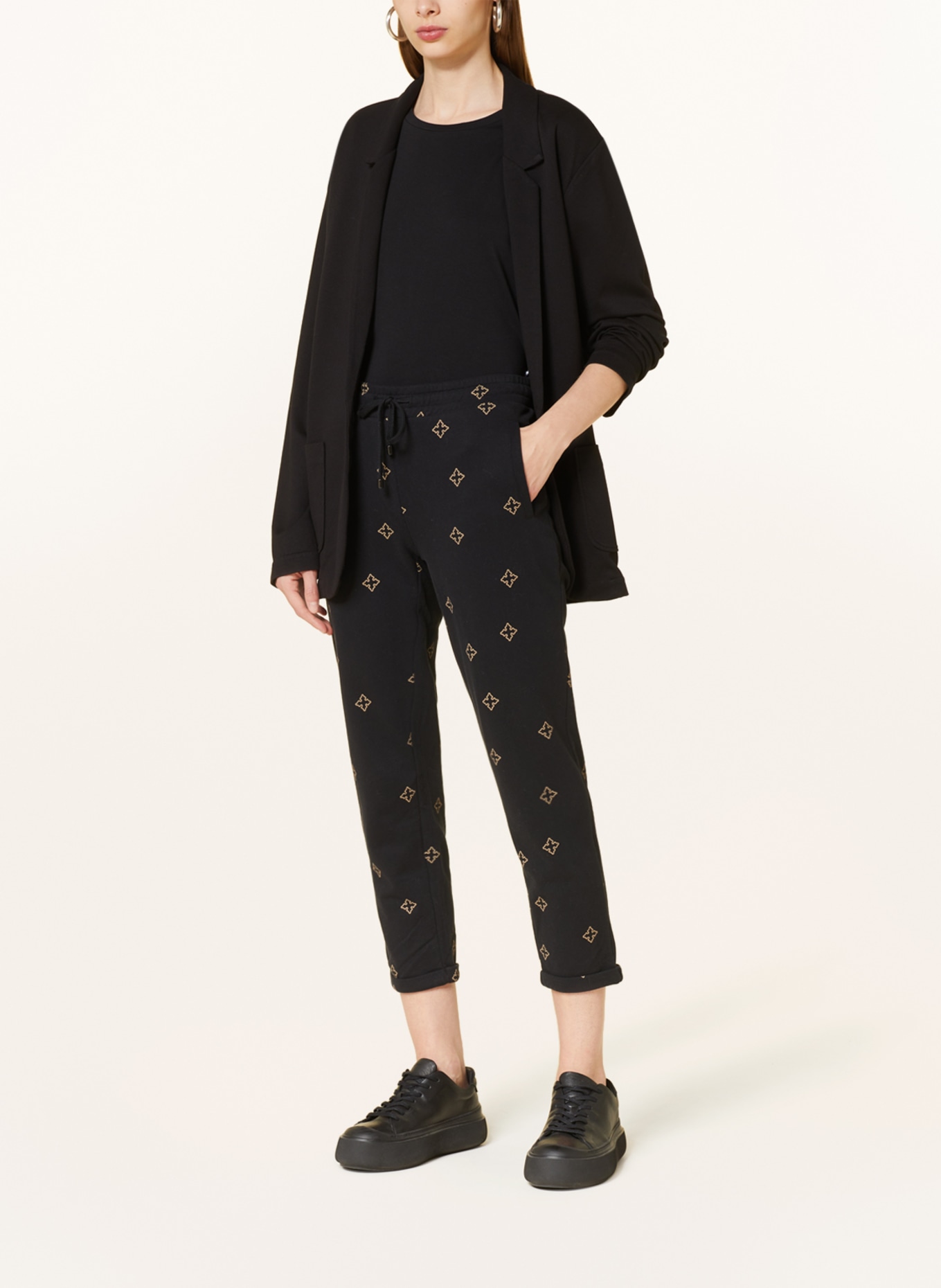 Juvia Sweatpants MARGIE, Color: BLACK/ CAMEL (Image 2)