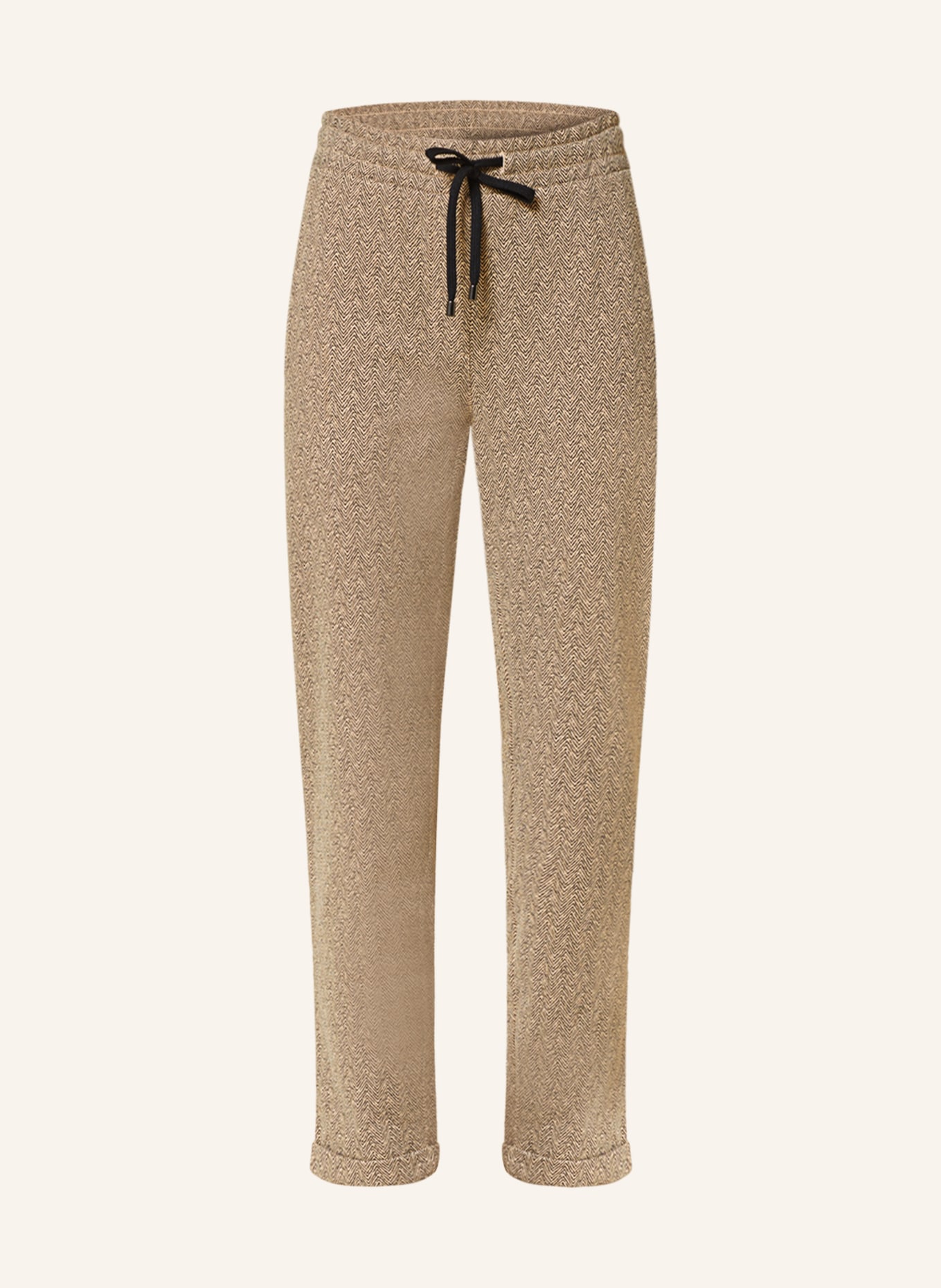 Juvia 7/8 pants MARGIE in jogger style, Color: CAMEL/ BLACK (Image 1)