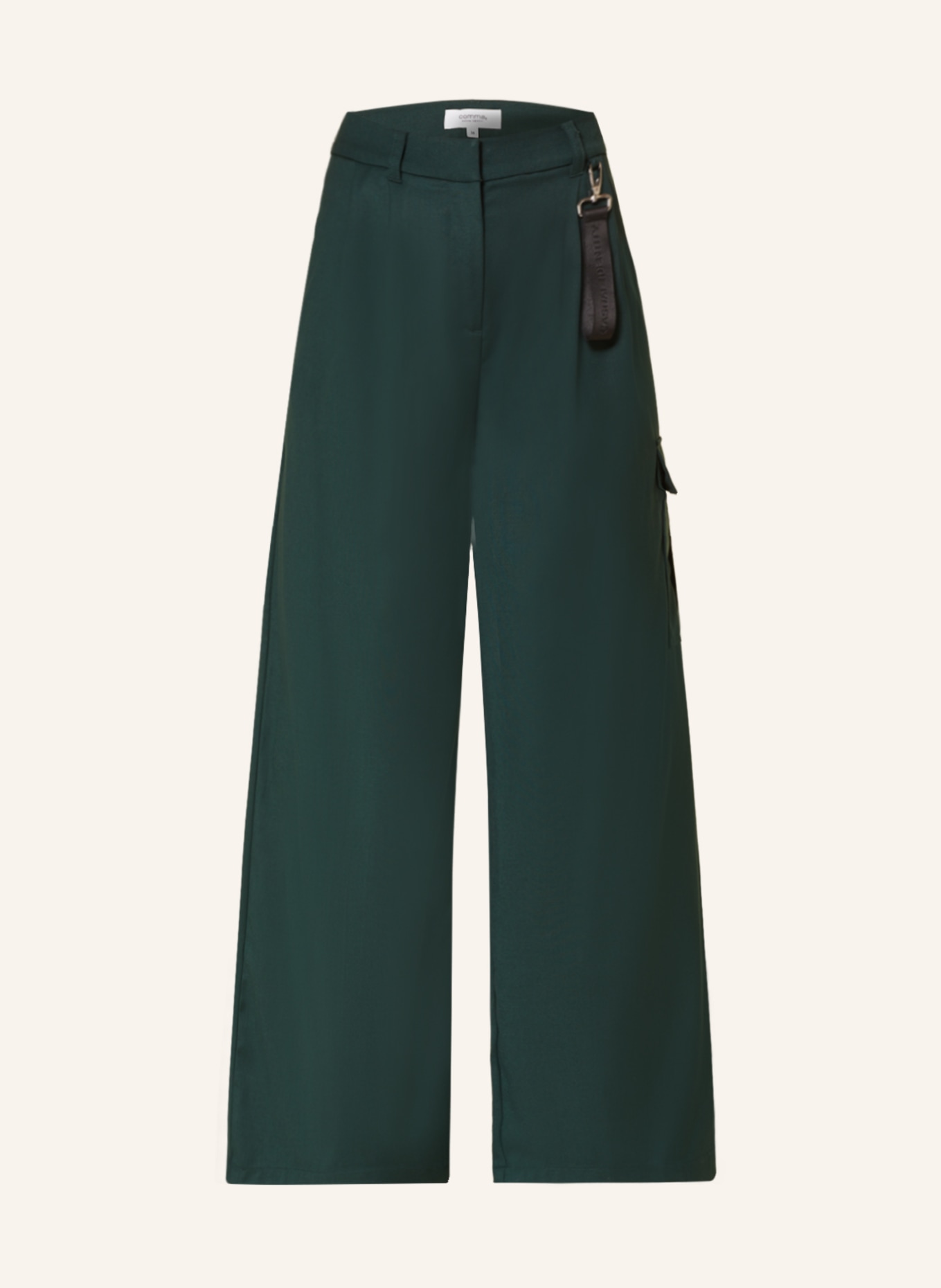 comma casual identity Cargo pants, Color: DARK GREEN (Image 1)