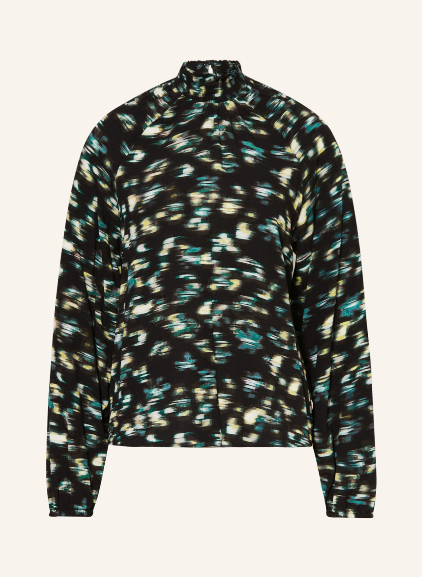 comma casual identity Long sleeve shirt, Color: BLACK/ TEAL/ LIGHT GREEN (Image 1)