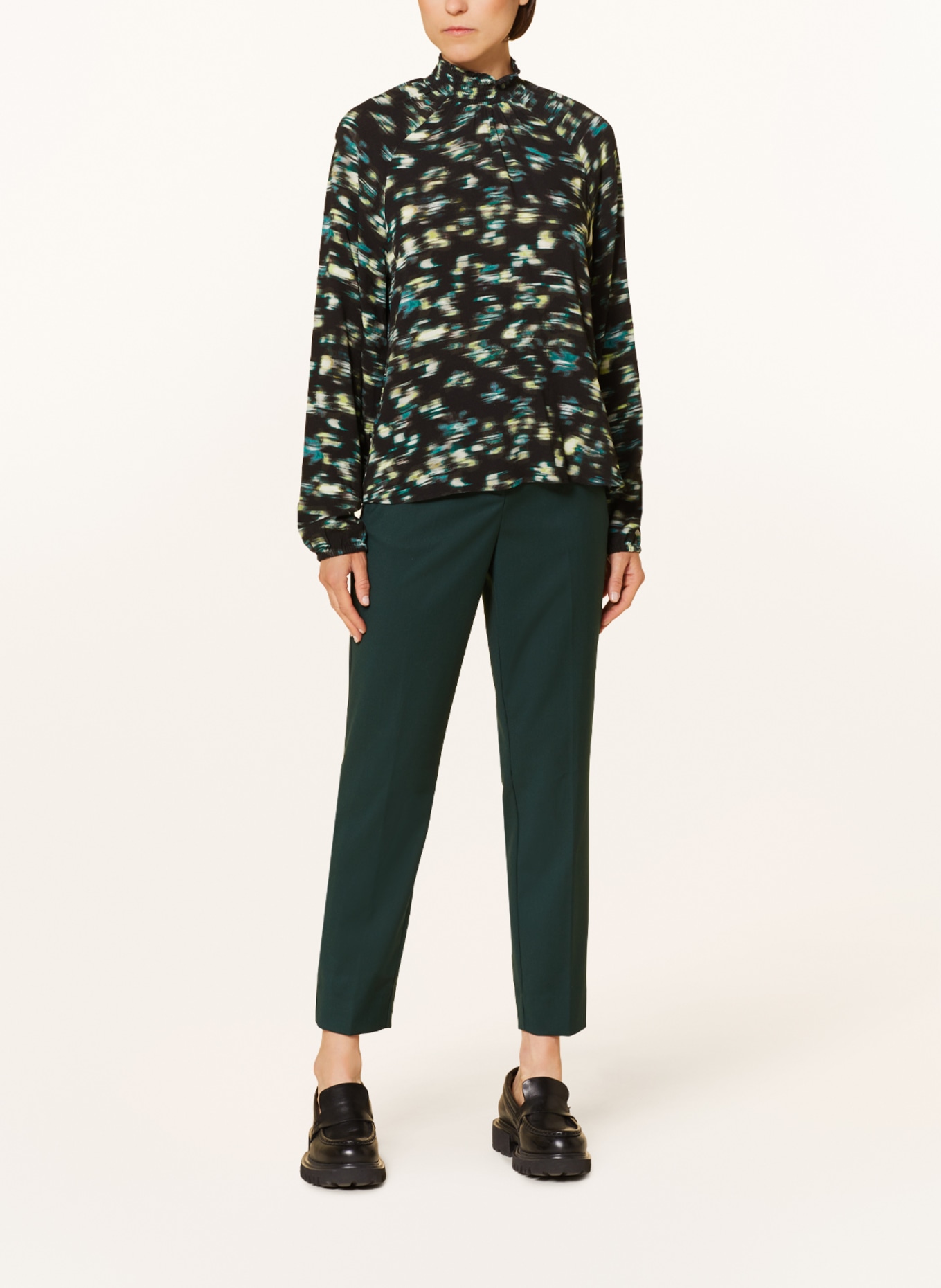 comma casual identity Long sleeve shirt, Color: BLACK/ TEAL/ LIGHT GREEN (Image 2)