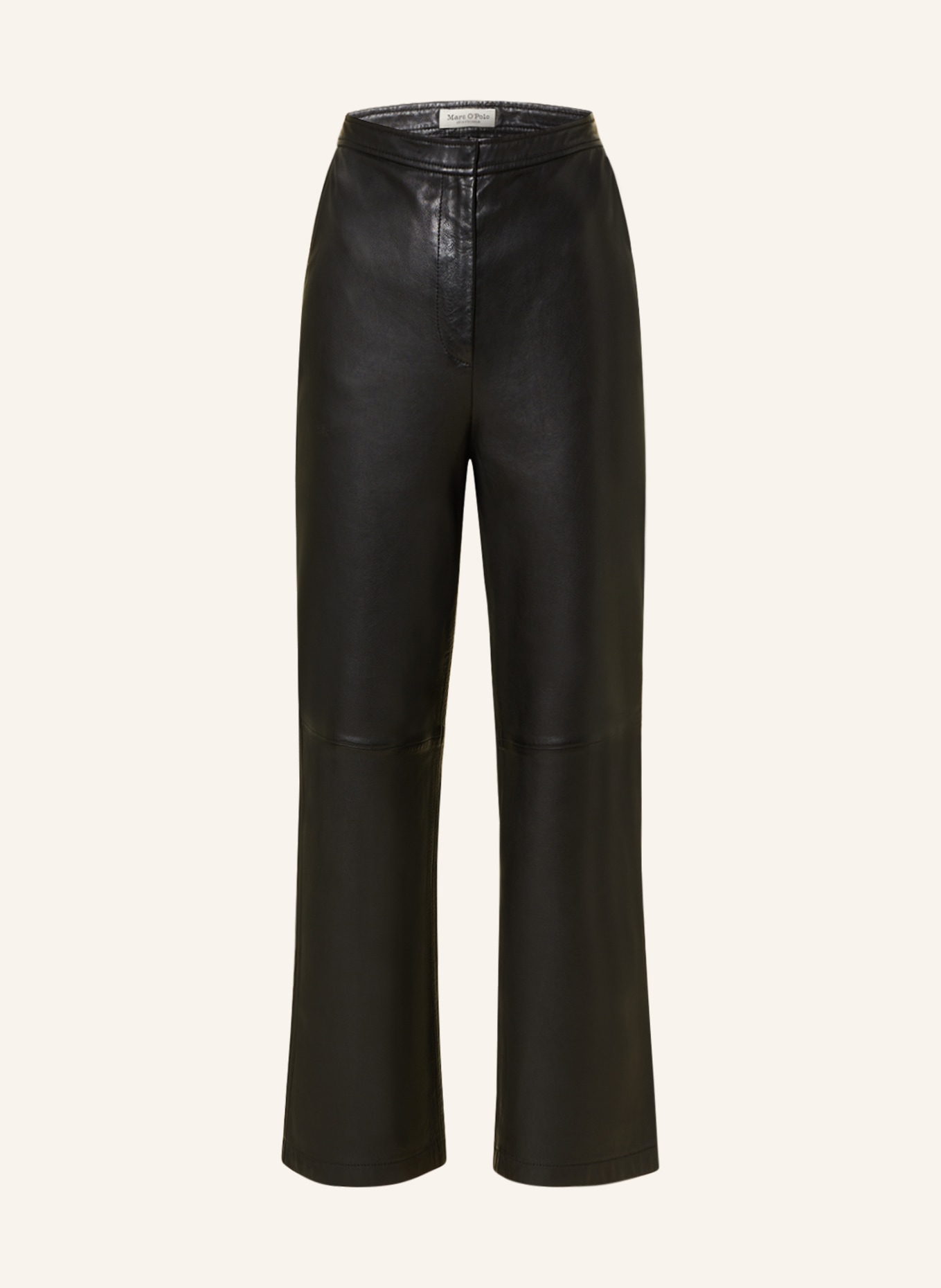 Marc O'Polo 7/8 trousers made of leather, Color: BLACK (Image 1)
