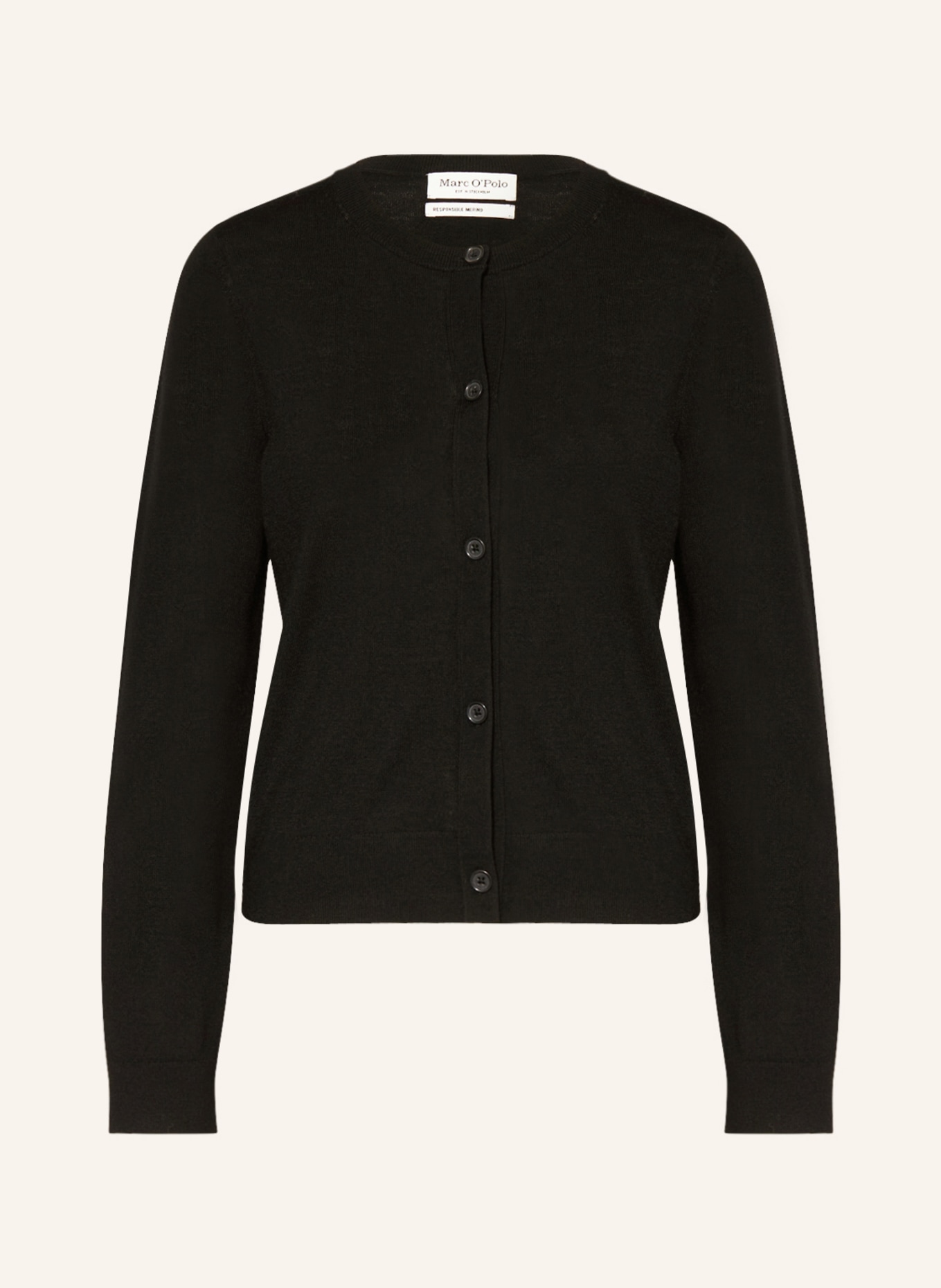 Marc O Polo Cardigan in merino wool in black