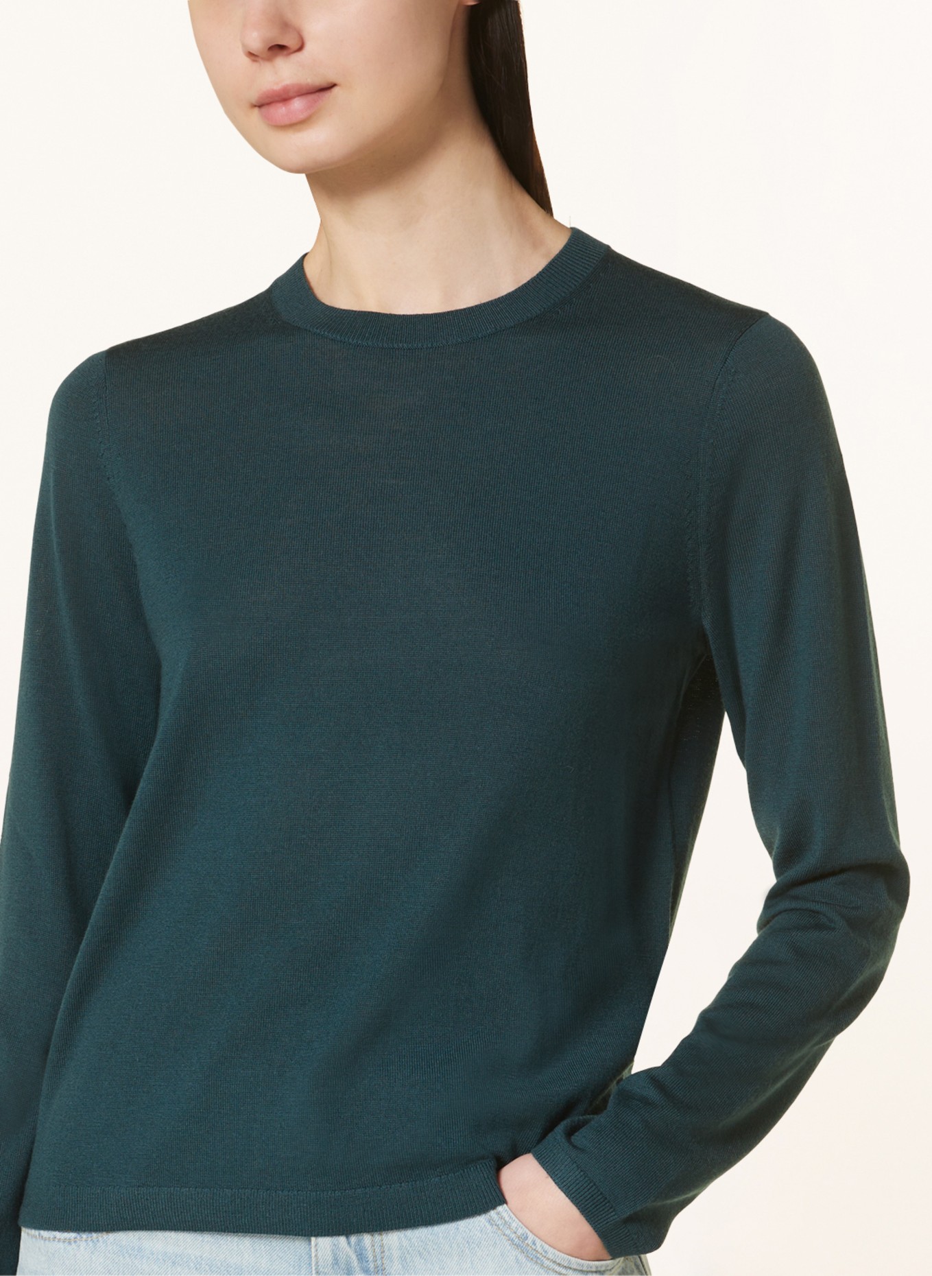 Marc O'Polo Sweater made of merino wool, Color: DARK GREEN (Image 4)
