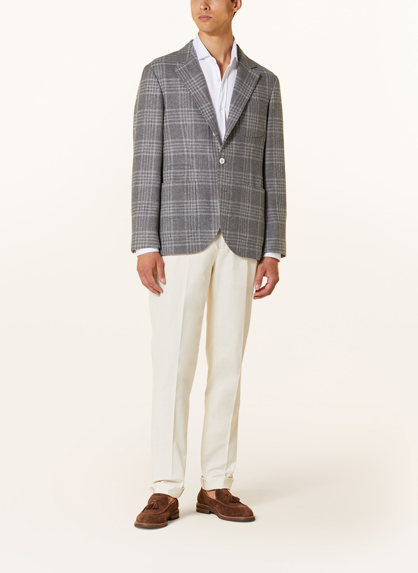 BRUNELLO CUCINELLI Tailored jacket slim fit, Color: LIGHT GRAY/ GRAY (Image 2)