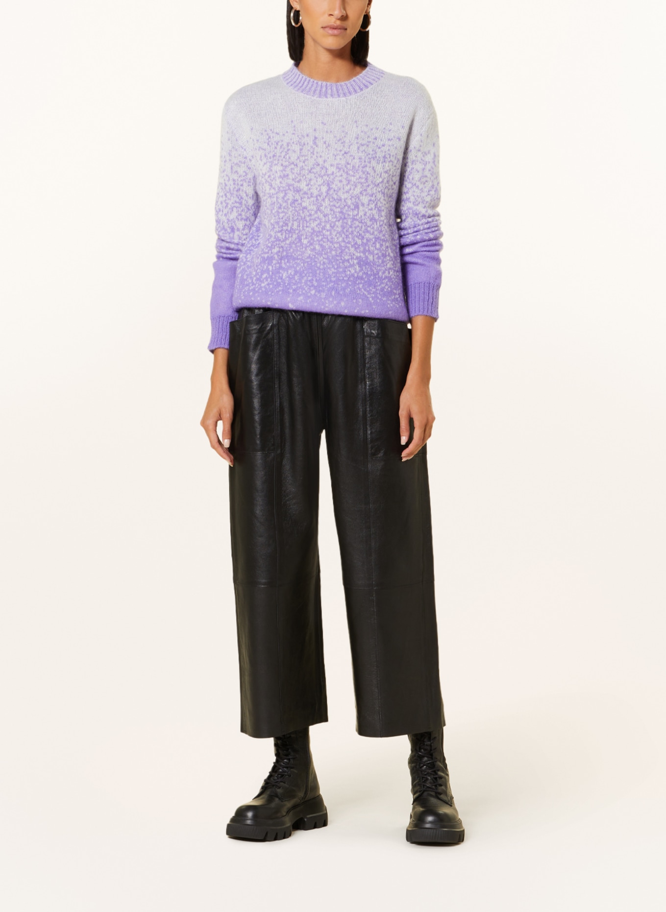 MCM Sweater with mohair, Color: WHITE/ PURPLE (Image 2)