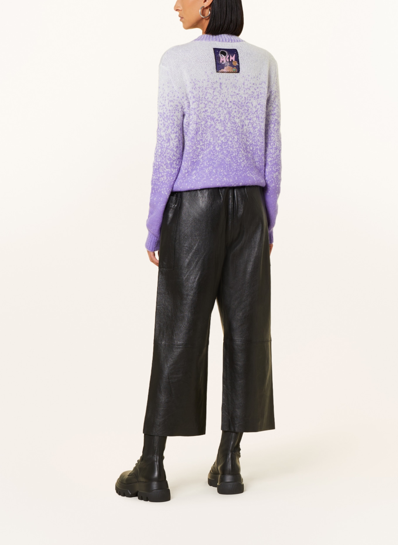MCM Sweater with mohair, Color: WHITE/ PURPLE (Image 3)