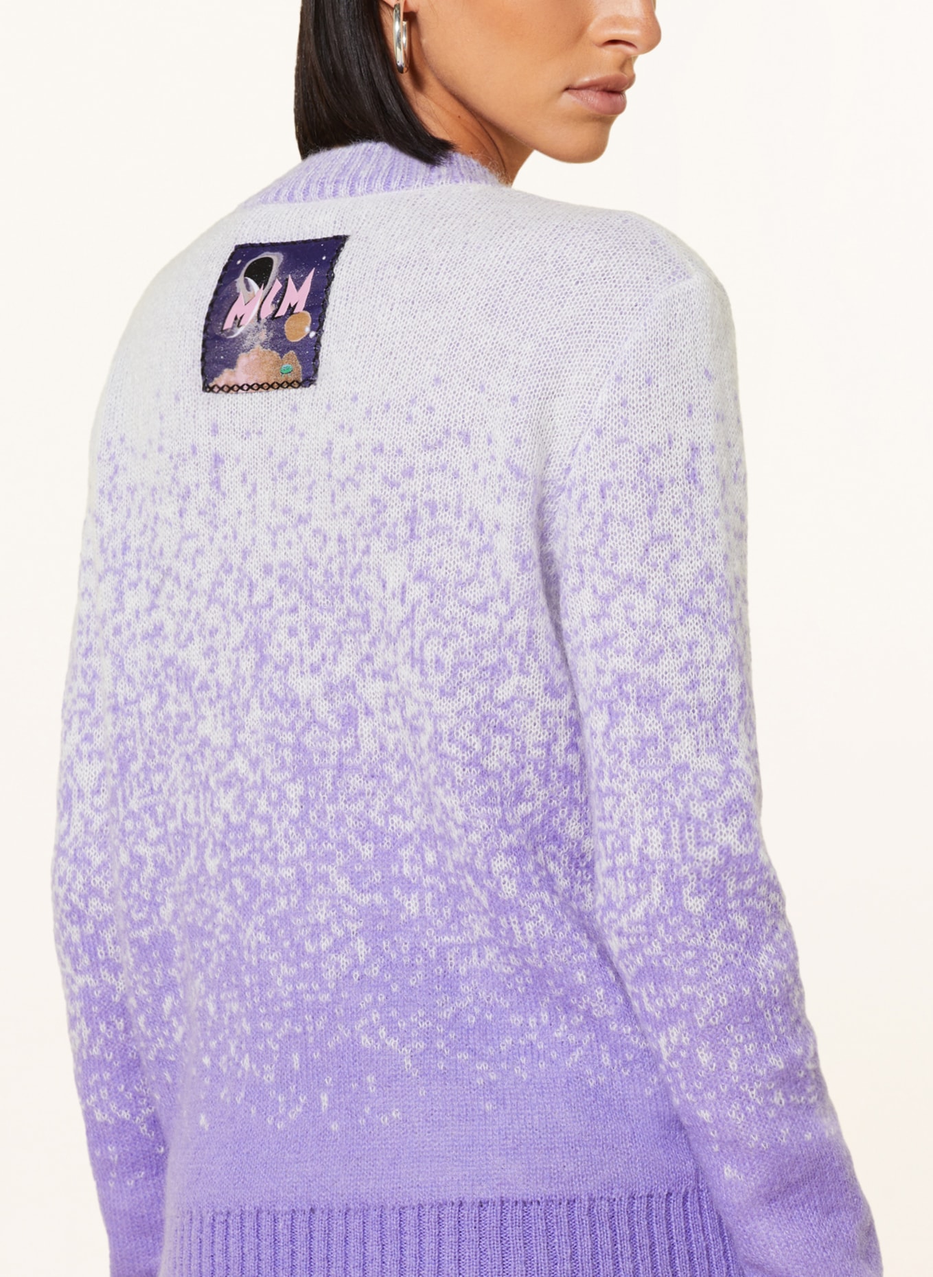 MCM Sweater with mohair, Color: WHITE/ PURPLE (Image 4)