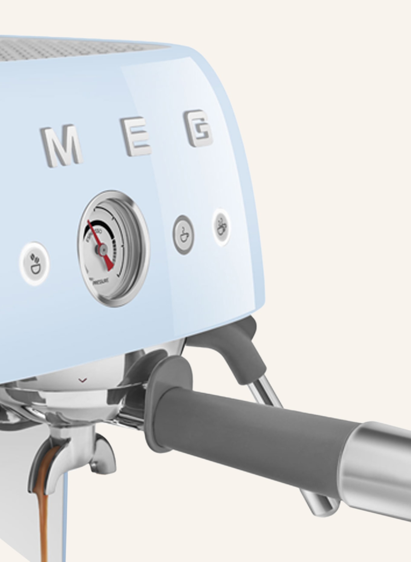 SMEG Espressomaschine ECF03 mit Kaffeemühle: HELLBLAU