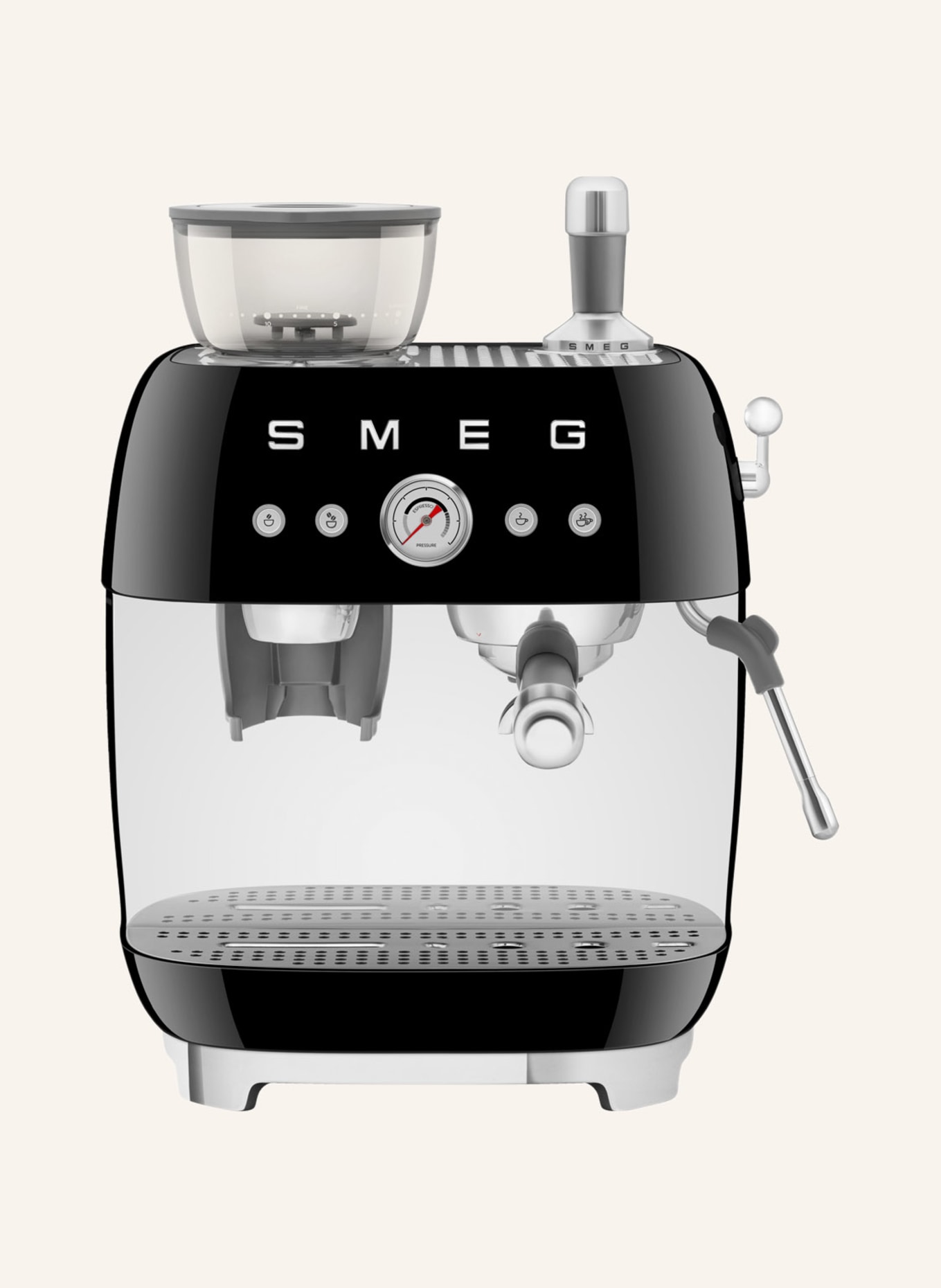 SMEG Espressomaschine ECF03 mit Kaffeemühle, Farbe: SCHWARZ (Bild 1)