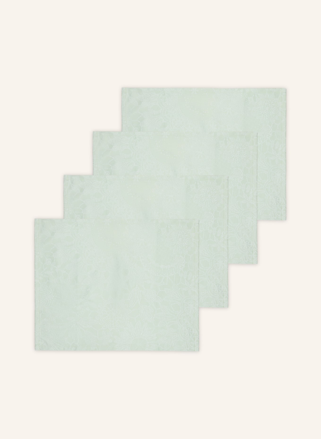 GARNIER-THIEBAUT Set of 4 placemats MILLE GUIPURES, Color: LIGHT GREEN/ WHITE (Image 1)
