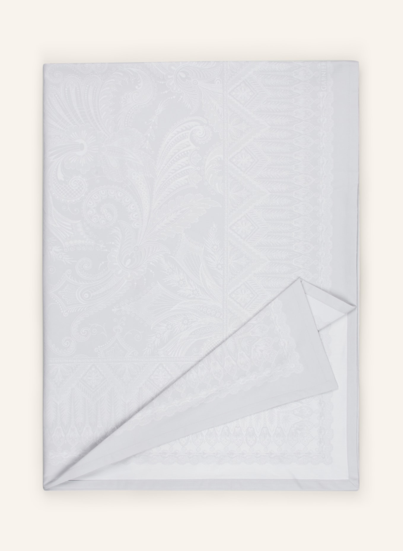 GARNIER-THIEBAUT Table cloth GRACE, Color: LIGHT GRAY/ WHITE (Image 1)