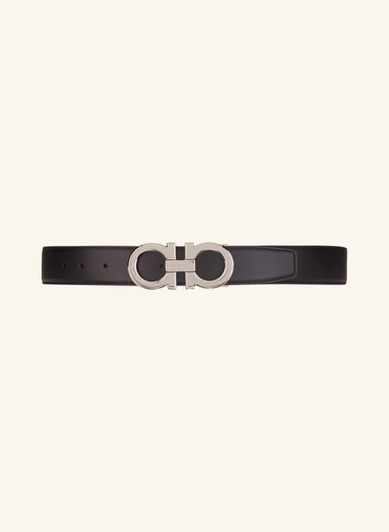 FERRAGAMO Leather belt GANCINI BUCKLE, Color: BLACK (Image 2)