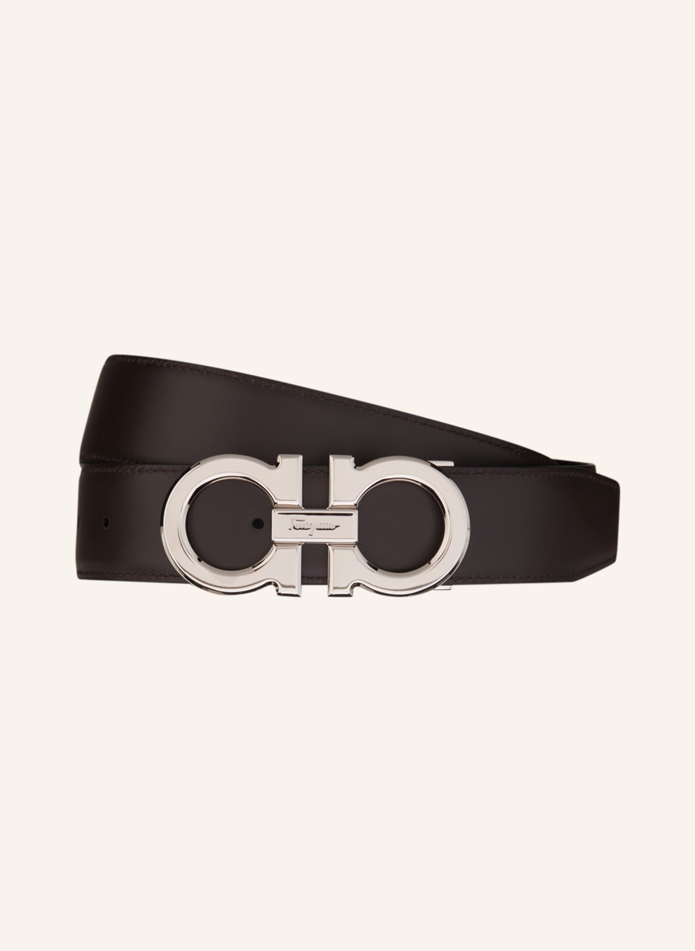 FERRAGAMO Leather belt GANCINI BUCKLE, Color: BLACK (Image 3)