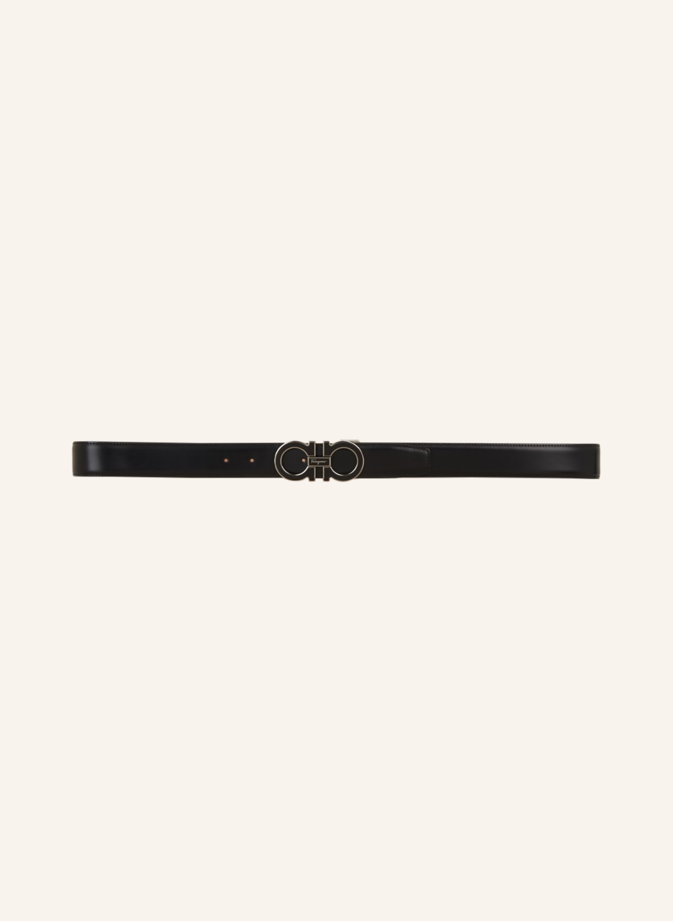 FERRAGAMO Leather belt GANCINI, Color: BLACK (Image 2)