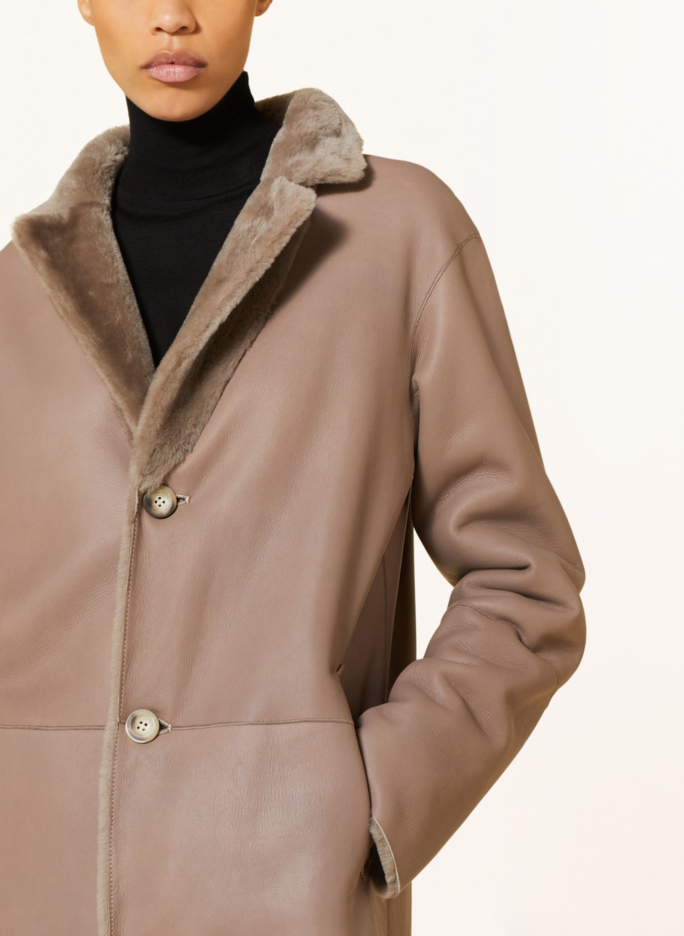 ARMA Real fur coat COPENHAGEN reversible, Color: TAUPE (Image 6)