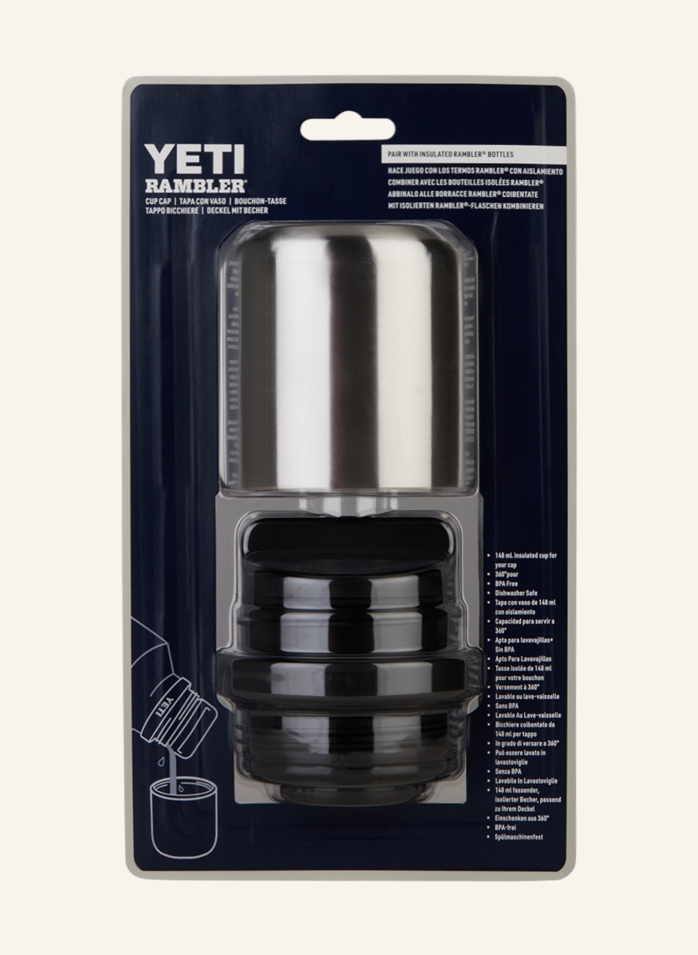 YETI Trinkflaschenverschluss RAMBLER®, Farbe: BLK BLACK (Bild 1)