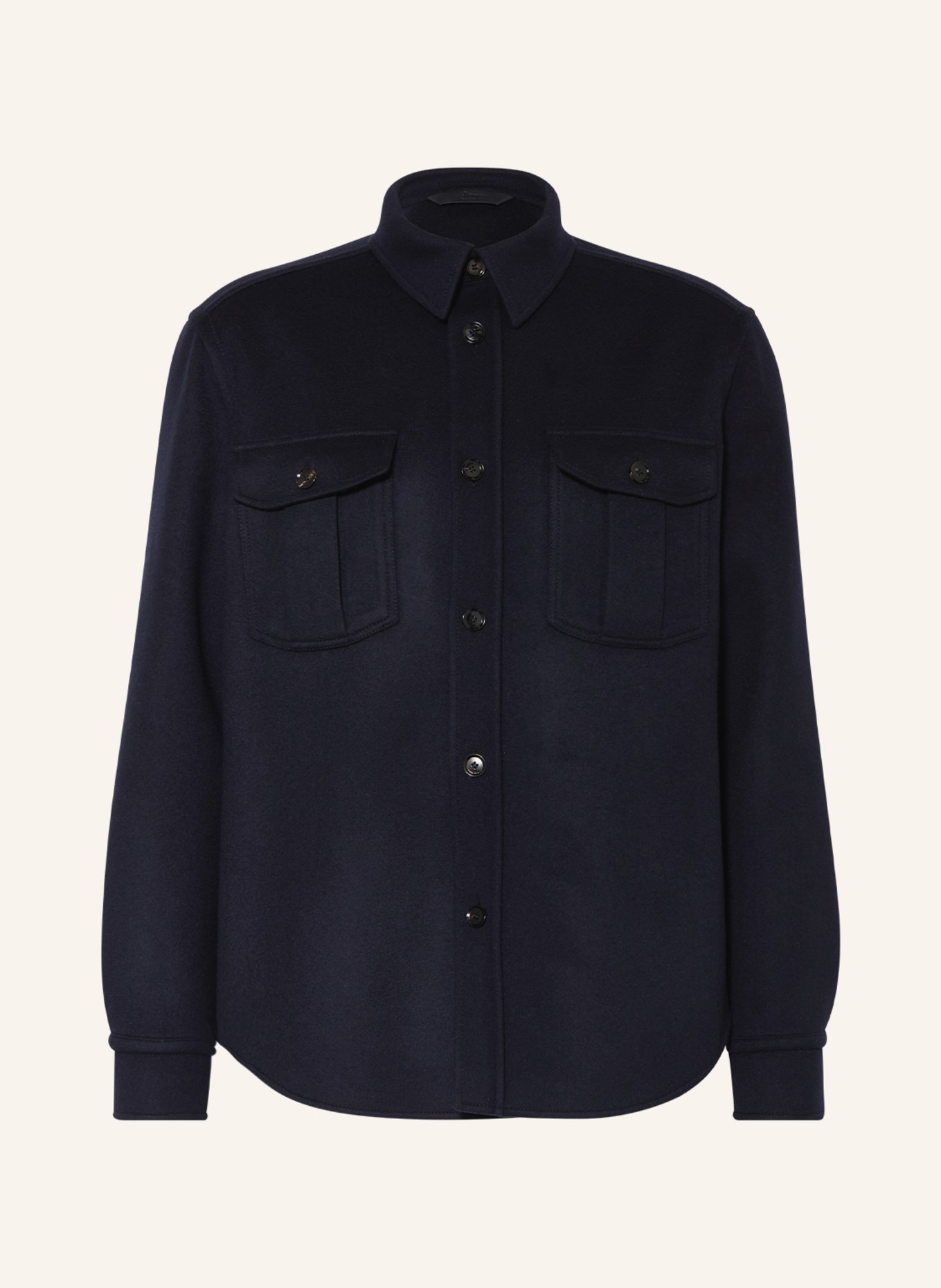 Brioni Overshirt with cashmere, Color: DARK BLUE (Image 1)