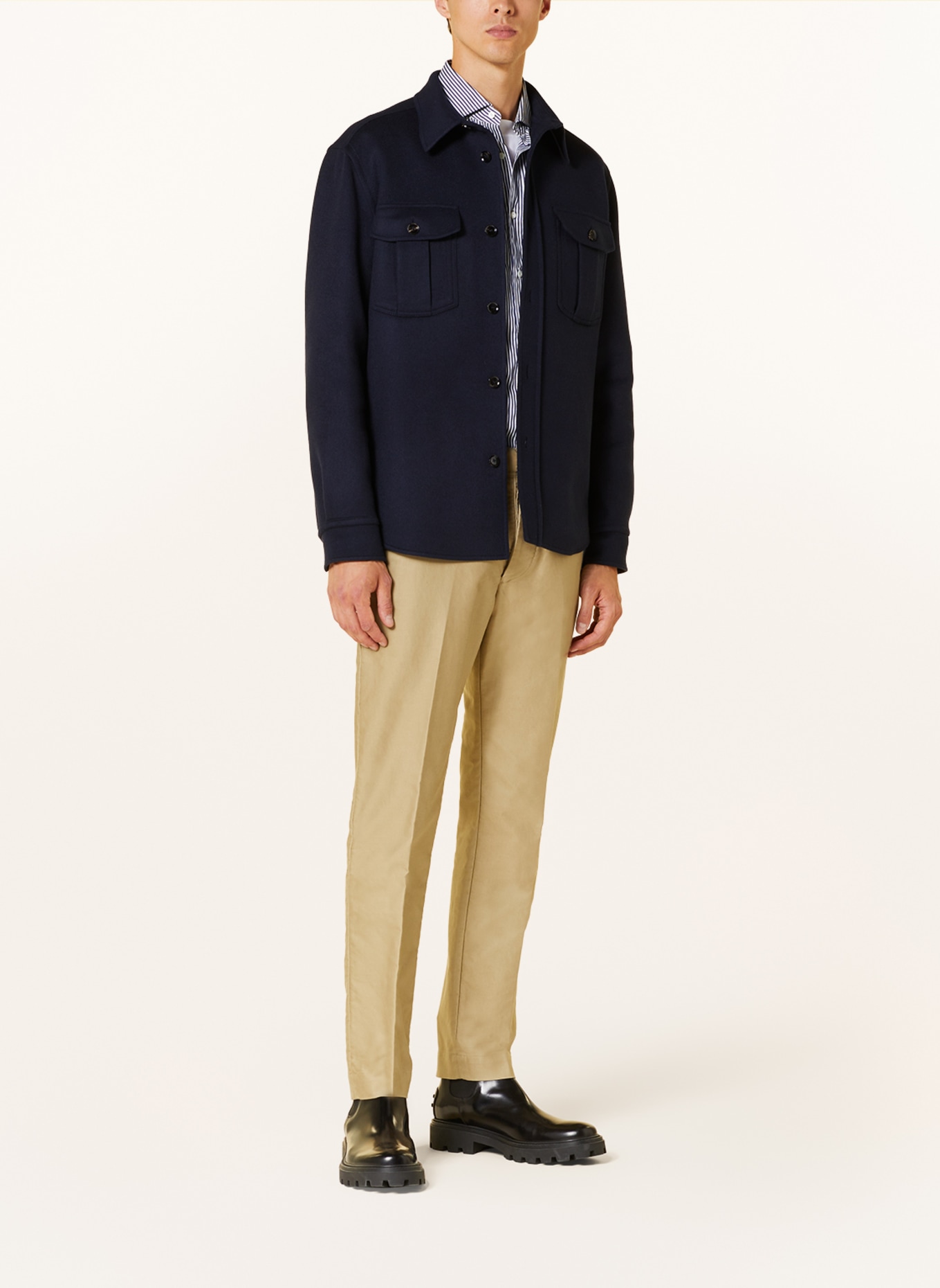 Brioni Overshirt with cashmere, Color: DARK BLUE (Image 2)