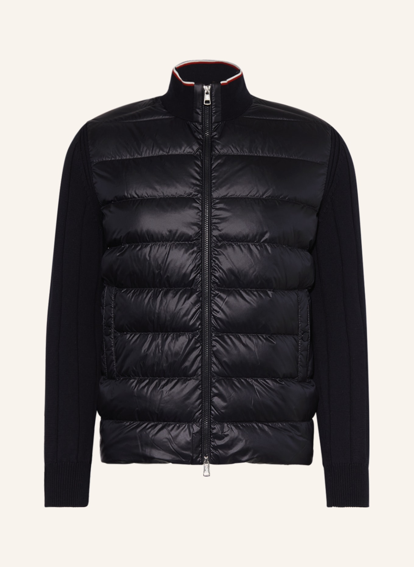 MONCLER Cardigan in mixed materials, Color: DARK BLUE (Image 1)