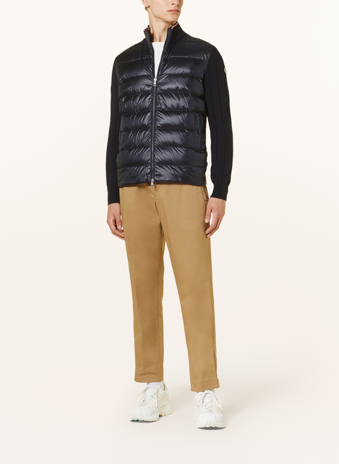 MONCLER Cardigan in mixed materials, Color: DARK BLUE (Image 2)
