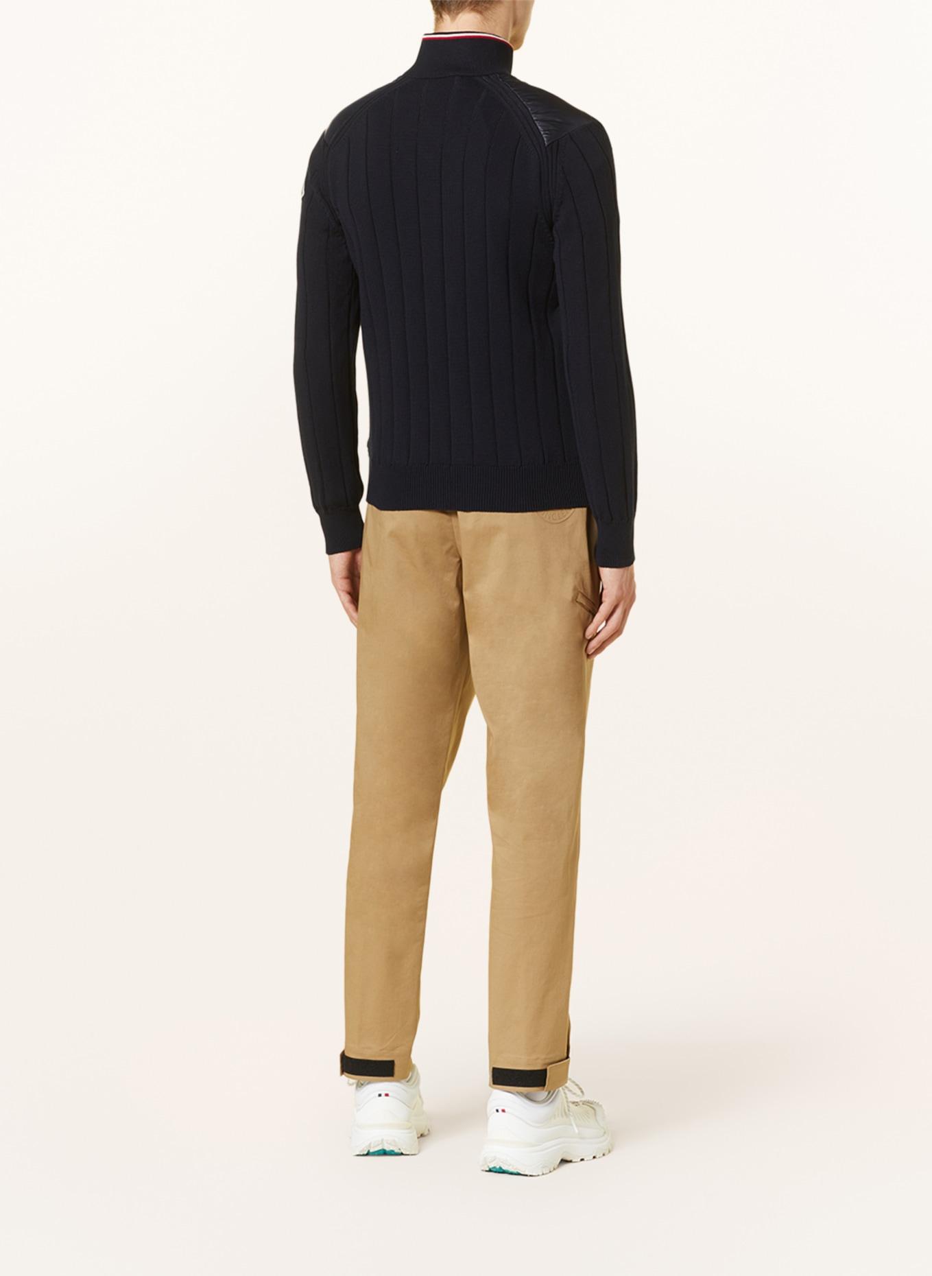 MONCLER Cardigan in mixed materials, Color: DARK BLUE (Image 3)