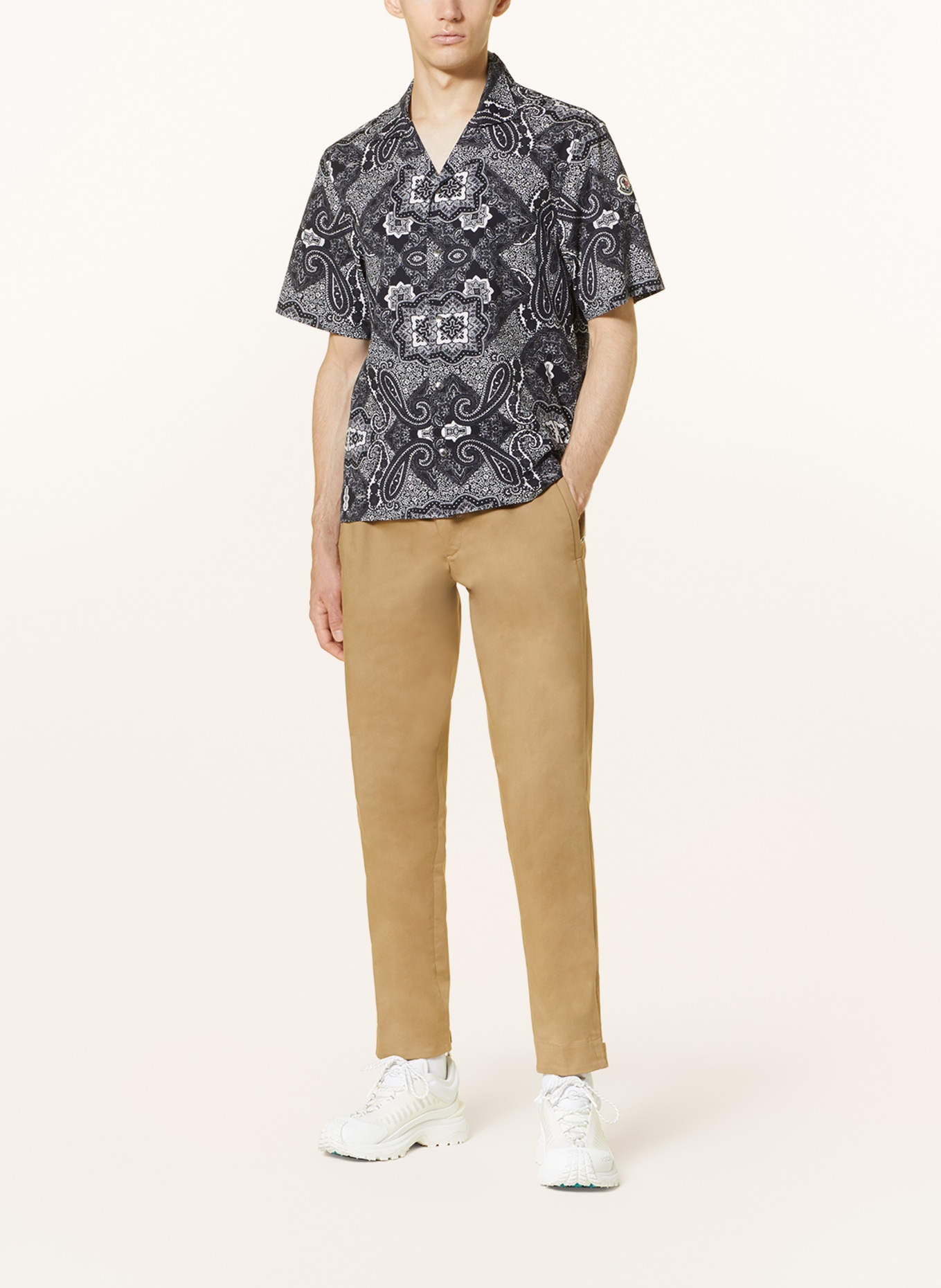 MONCLER Koszula z klapami regular fit, Kolor: GRANATOWY/ BIAŁY (Obrazek 2)