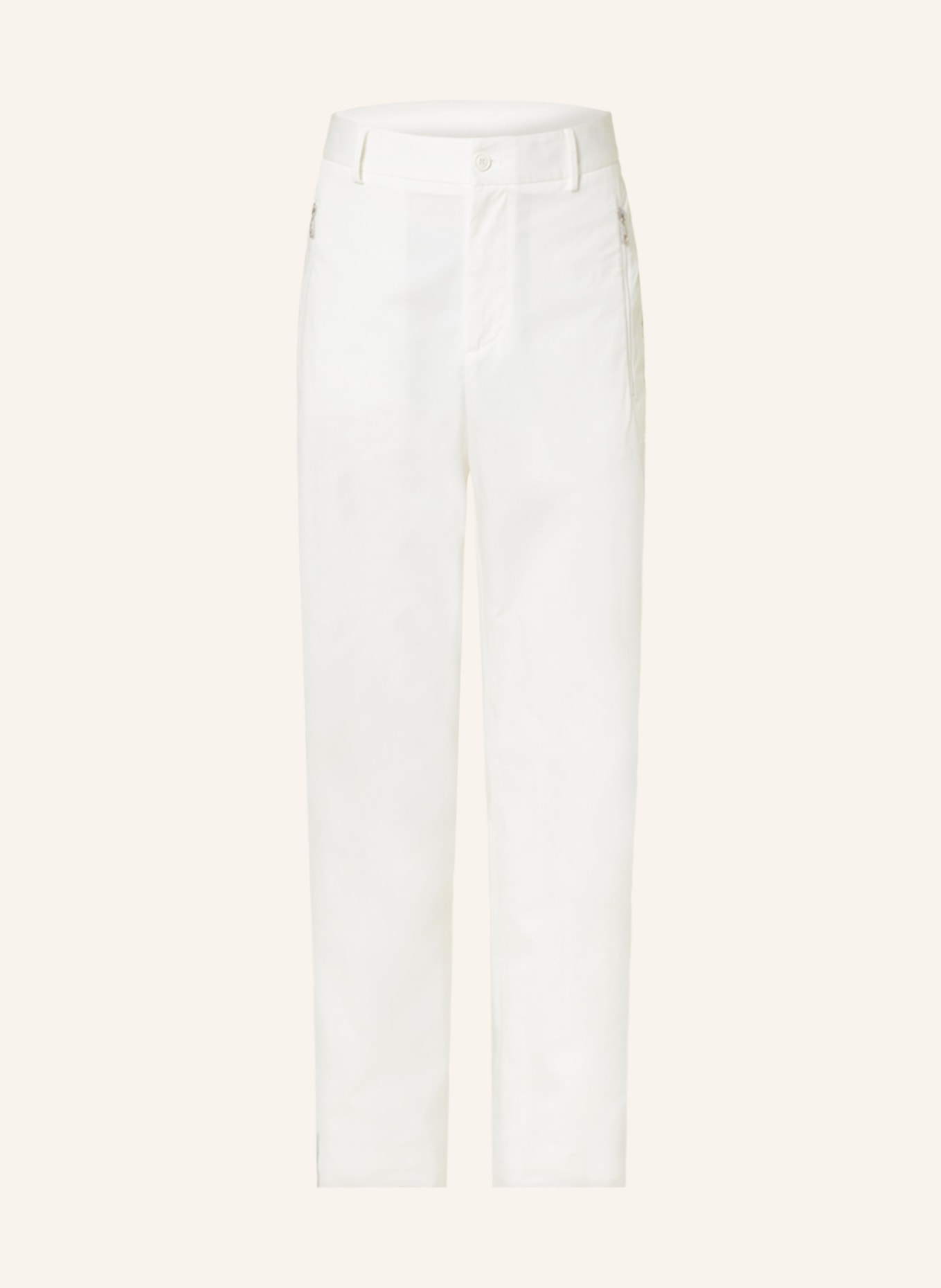 MONCLER Trousers extra slim fit with tuxedo stripe, Color: WHITE (Image 1)