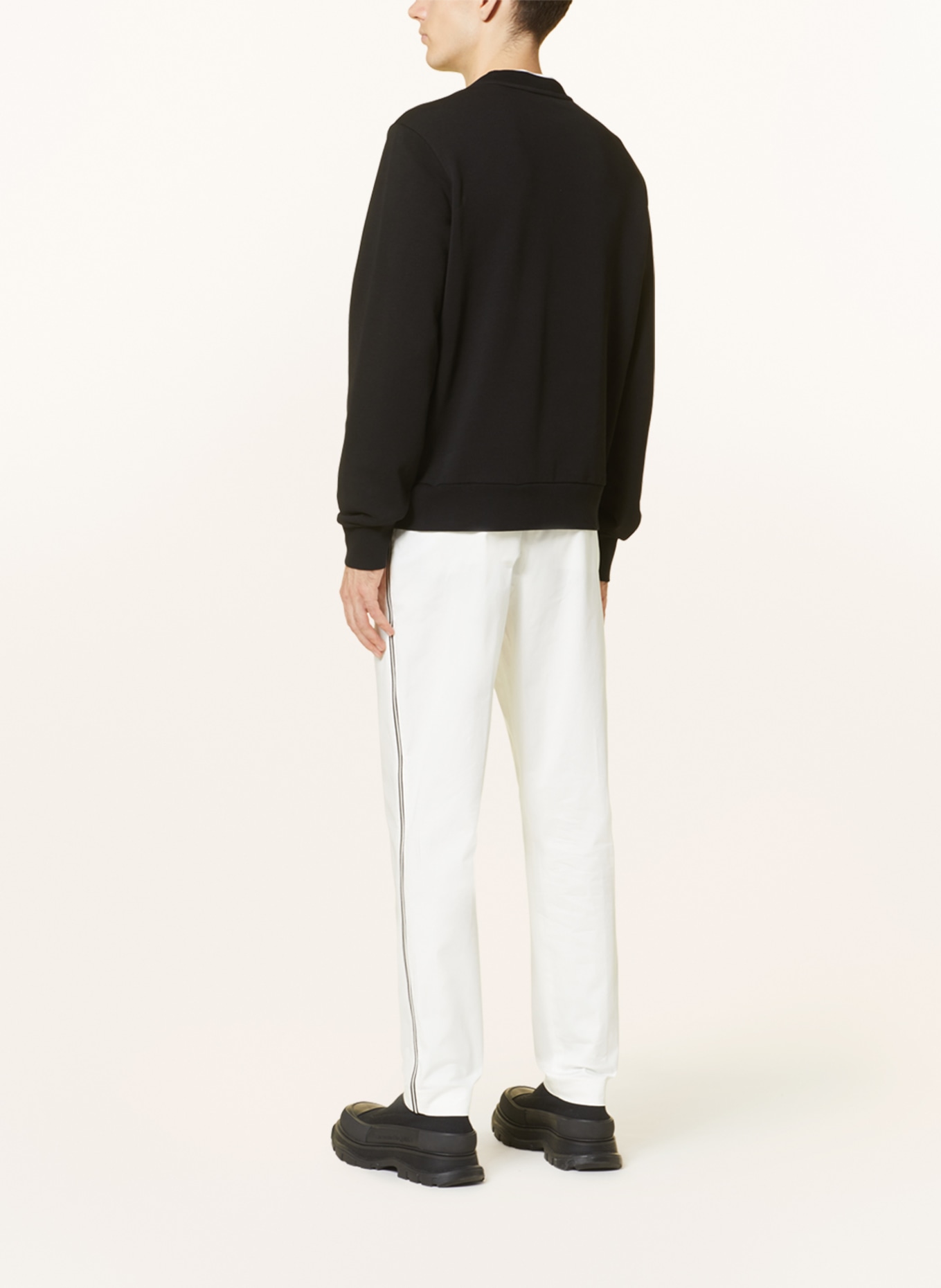 MONCLER Trousers extra slim fit with tuxedo stripe, Color: WHITE (Image 3)