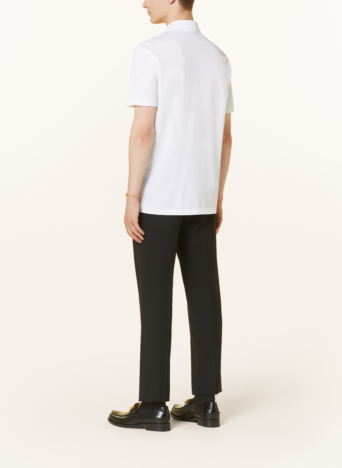 VERSACE Piqué polo shirt tailor fit, Color: WHITE (Image 3)