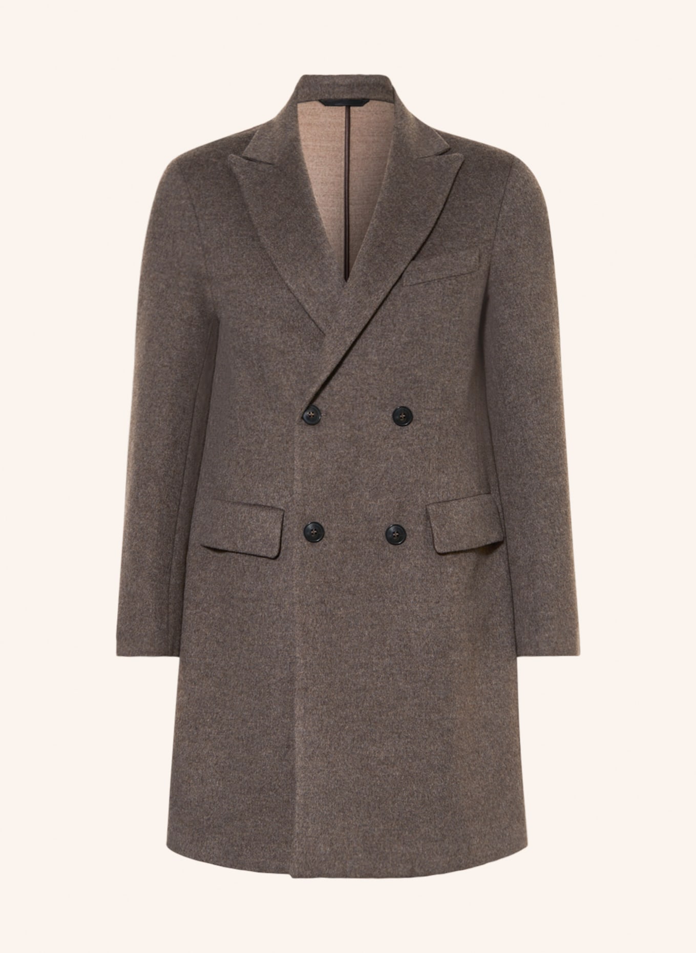 manzoni 24 Wool coat with cashmere, Color: BROWN (Image 1)