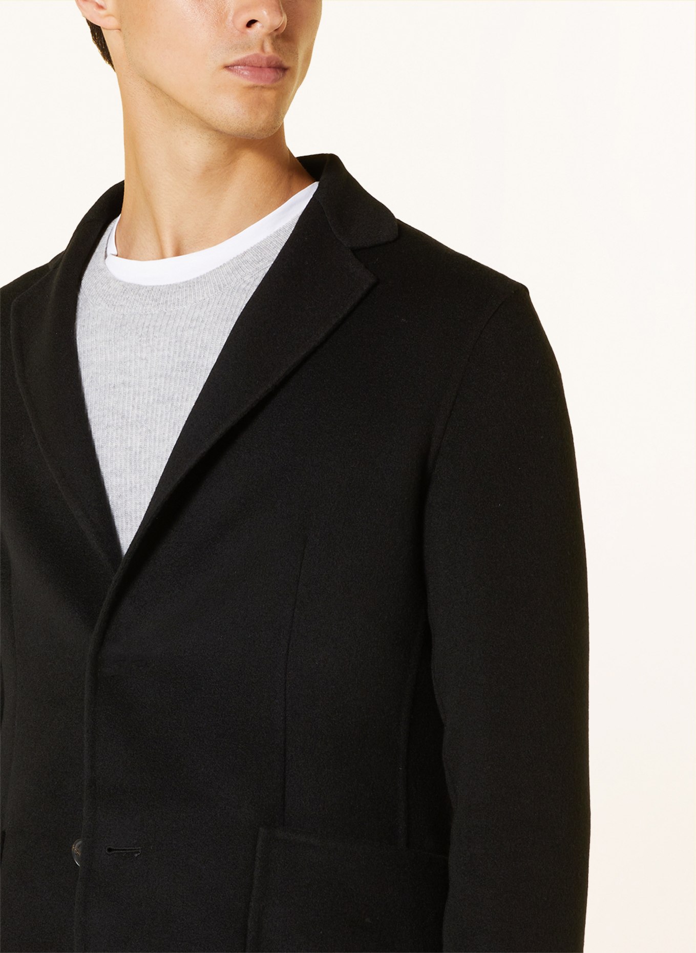 manzoni 24 Tailored jacket slim fit with cashmere, Color: BLACK (Image 5)